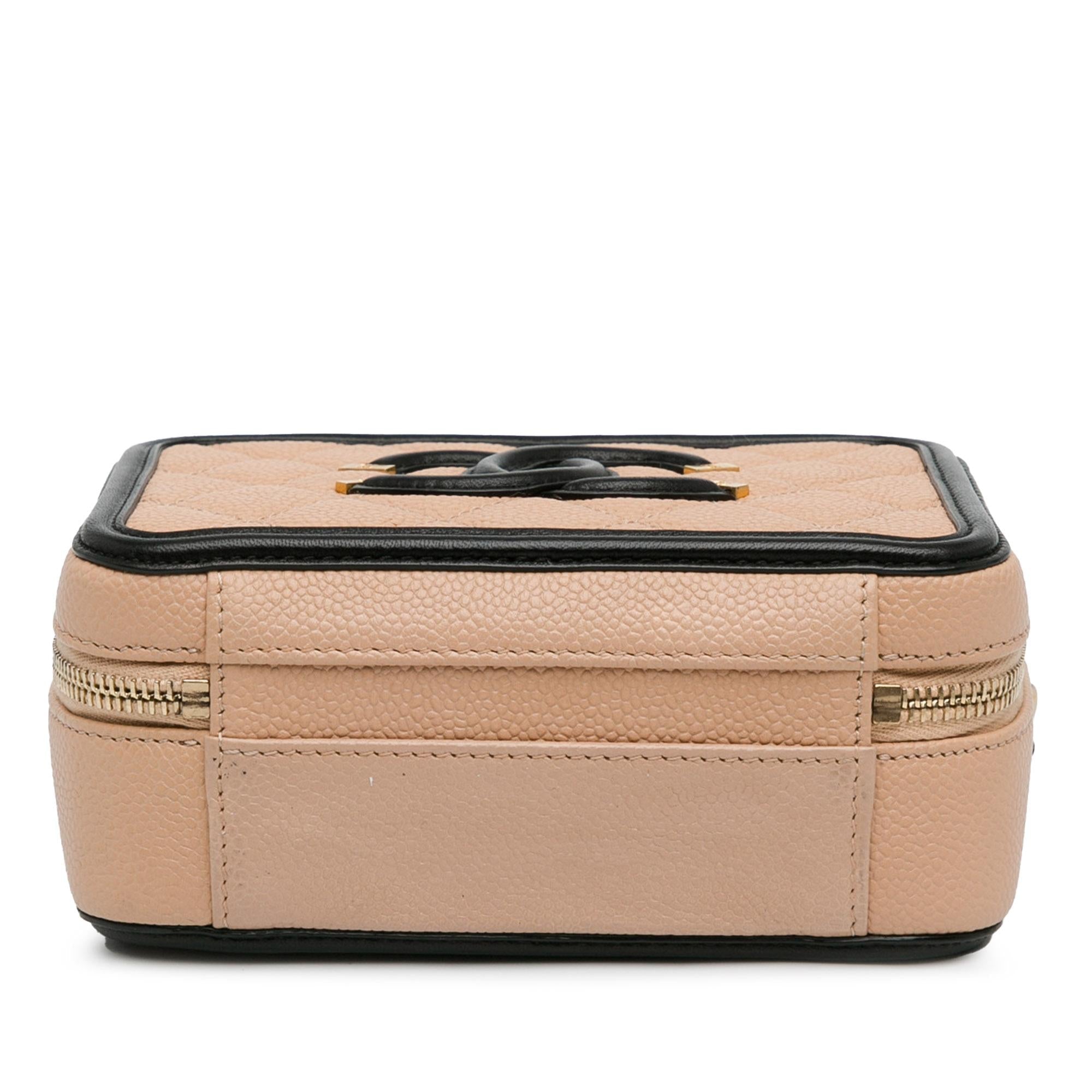 Top Quality Chanel Small Caviar CC Filigree Vanity Case (SHG-mliWa1)
