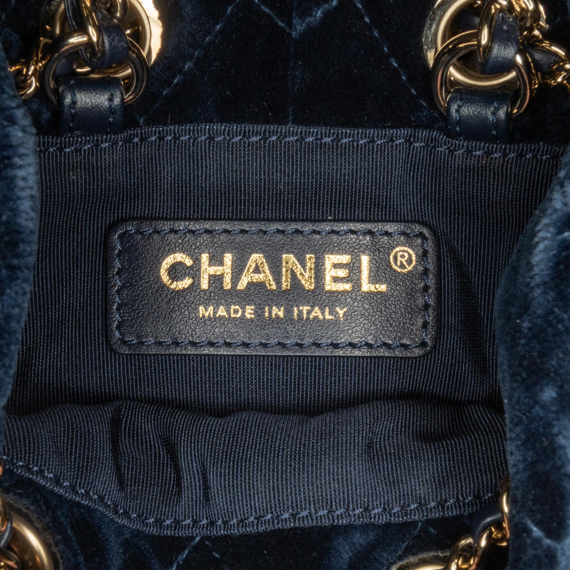 Top Quality Chanel Velvet Crystal Pearl Crush Bucket Bag (SHG-ZkZa1i)