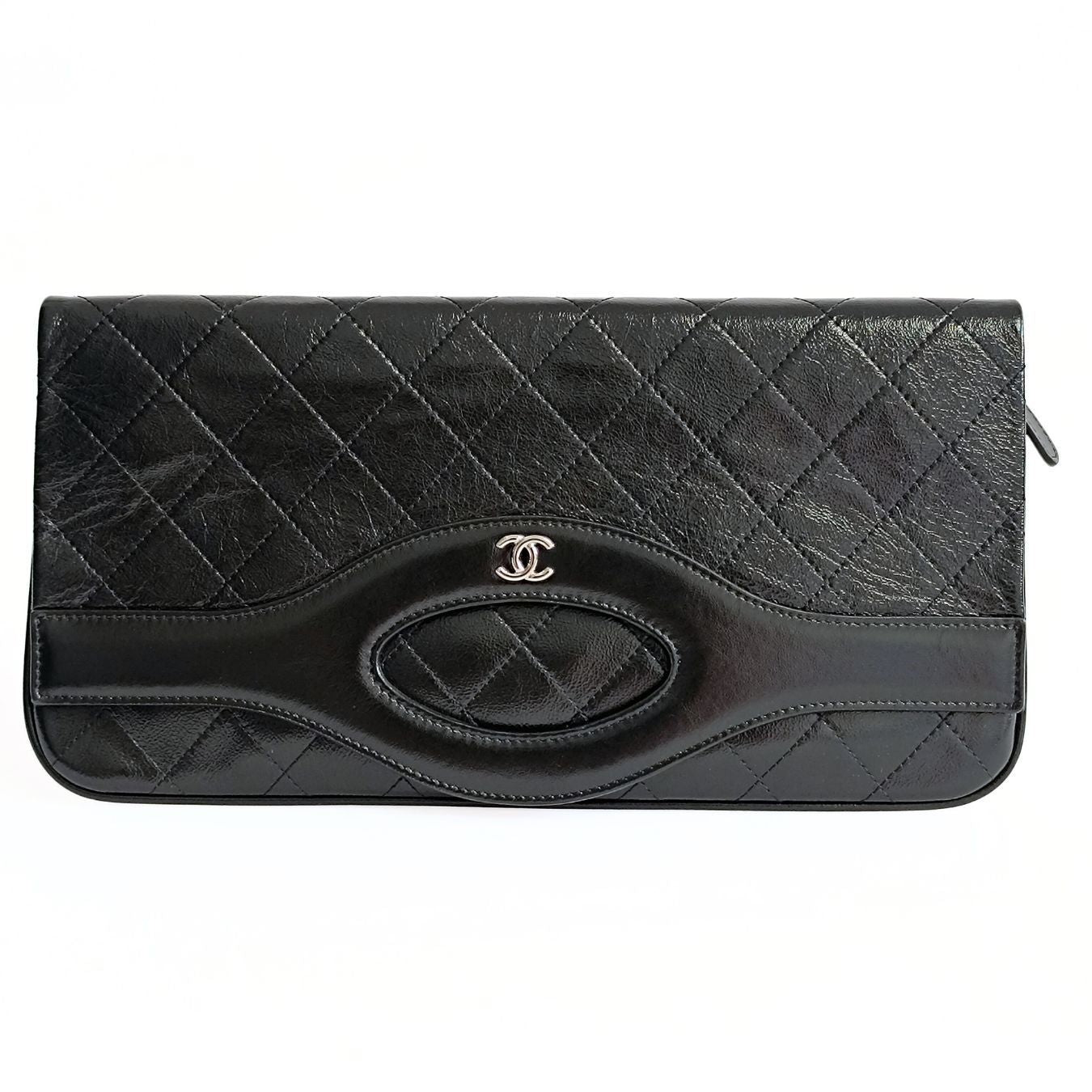 Top Quality Chanel Top Quality Chanel Top Quality Chanel Clutch handbag in matelasse black leather