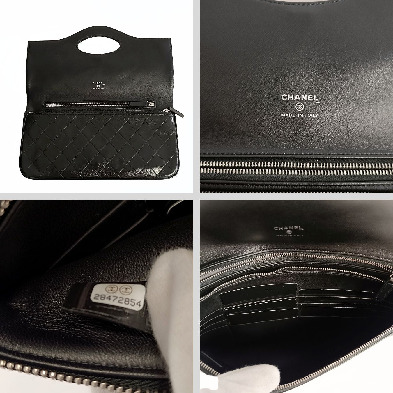 Top Quality Chanel Top Quality Chanel Top Quality Chanel Clutch handbag in matelasse black leather