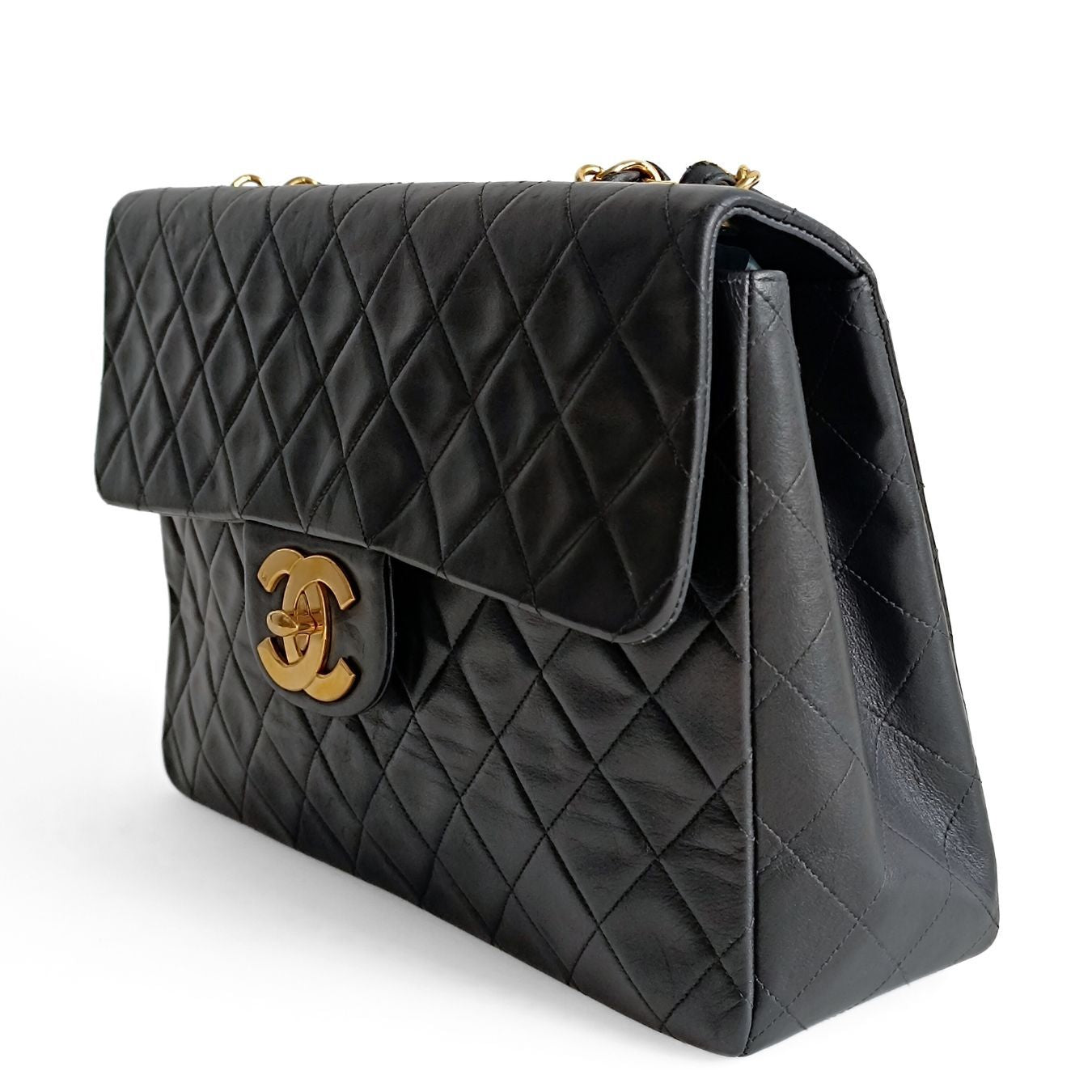 Top Quality Chanel Top Quality Chanel Top Quality Chanel borsa a tracolla Dekamatrasse 34 Maxi in pelle nera