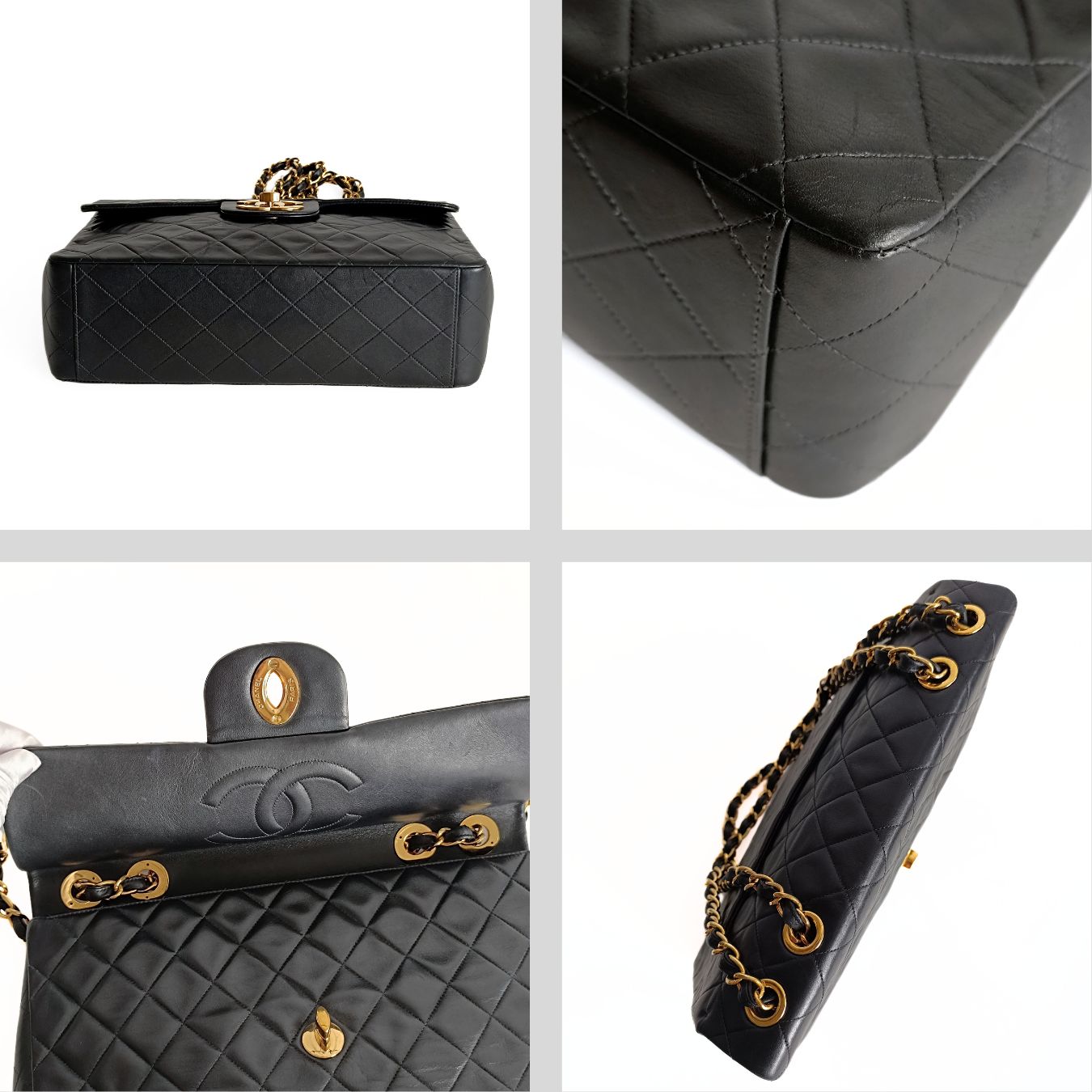 Top Quality Chanel Top Quality Chanel Top Quality Chanel borsa a tracolla Dekamatrasse 34 Maxi in pelle nera