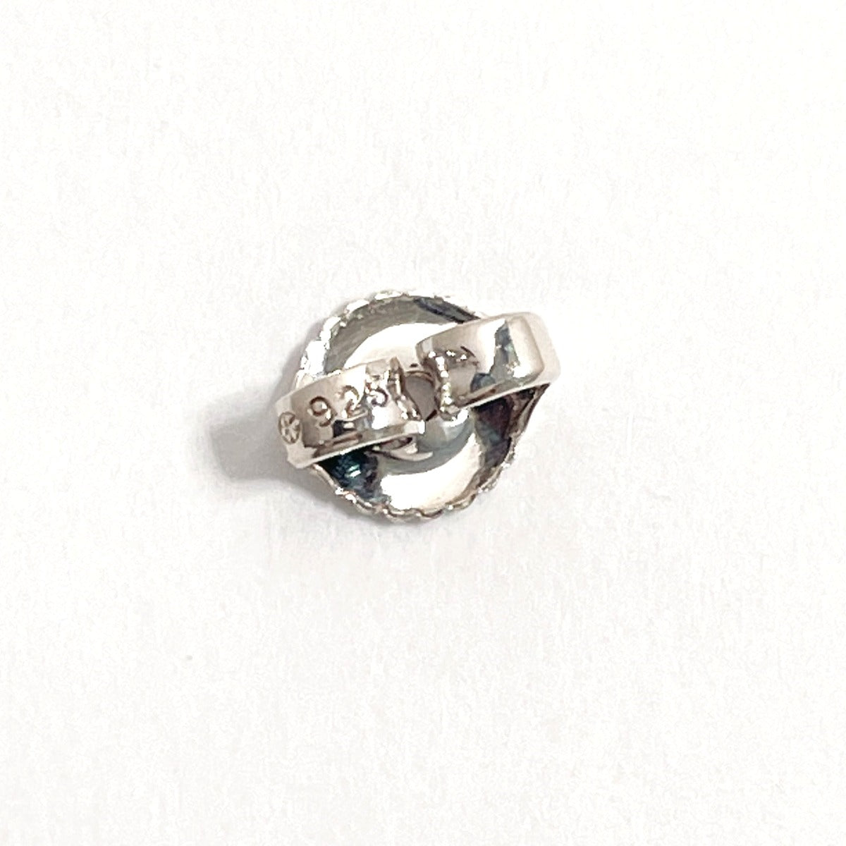 Top Quality Chanel Silver 925 Oval Logo Plate Earrings