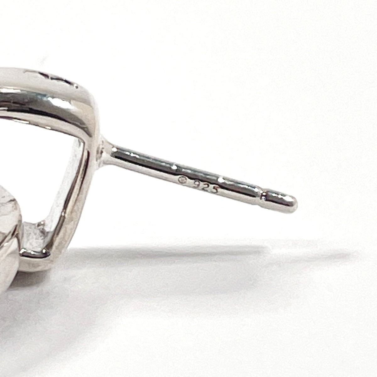 Top Quality Chanel Silver 925 Oval Logo Plate Earrings