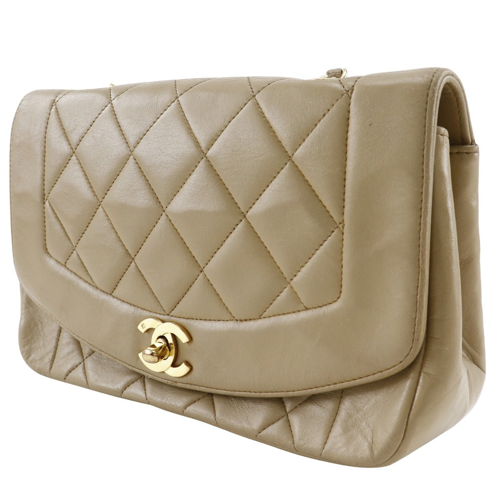 Top Quality Chanel Diana Lambskin Shoulder Bag Beige