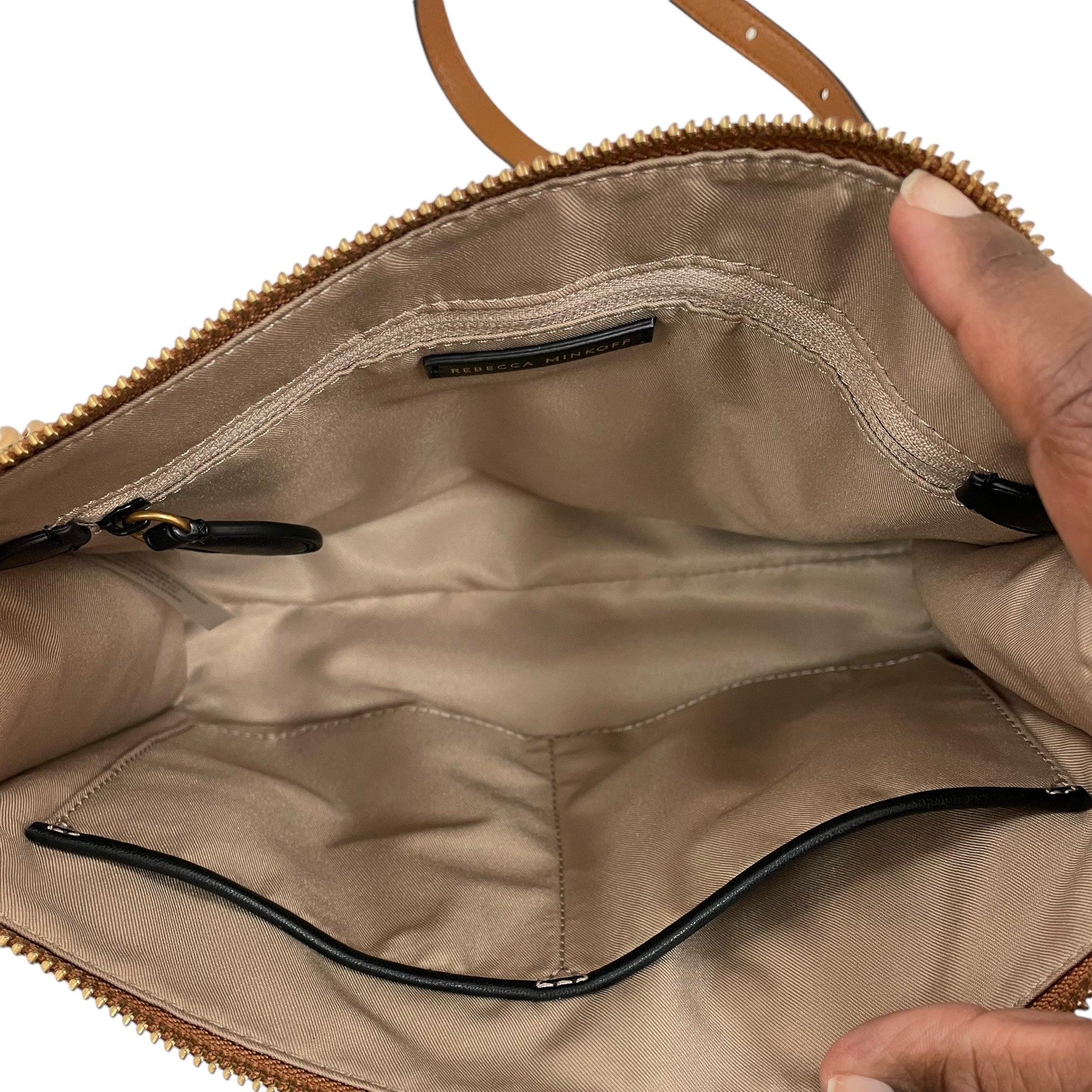 Crossbody Designer By Rebecca Minkoff In Tan. Size:Medium