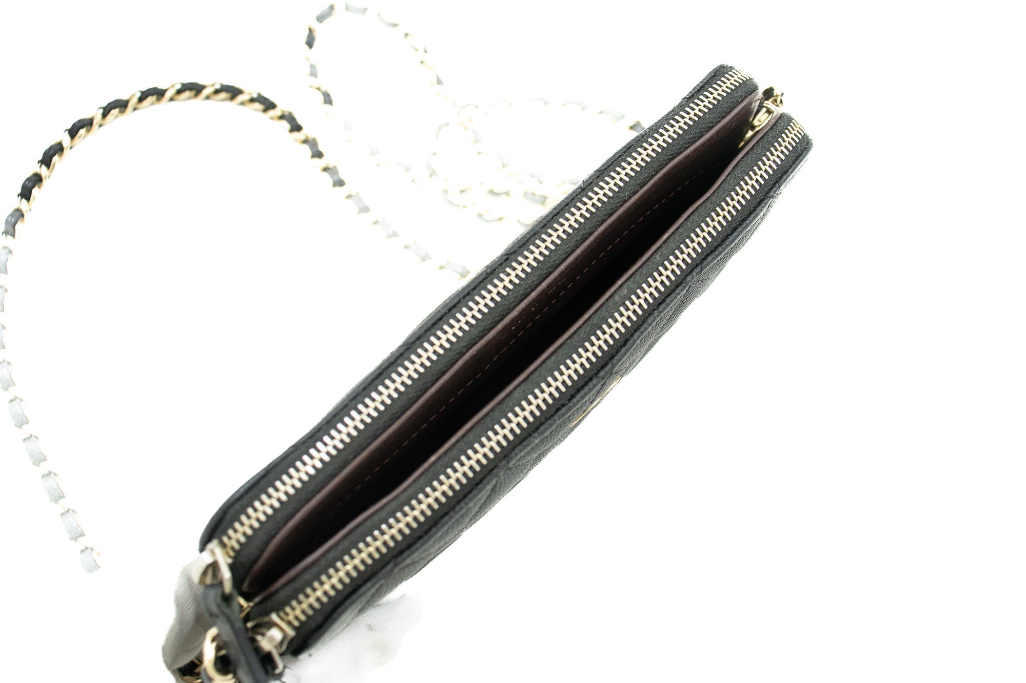 Top Quality Chanel Caviar Wallet On Chain WOC Double Zip Chain Shoulder Bag