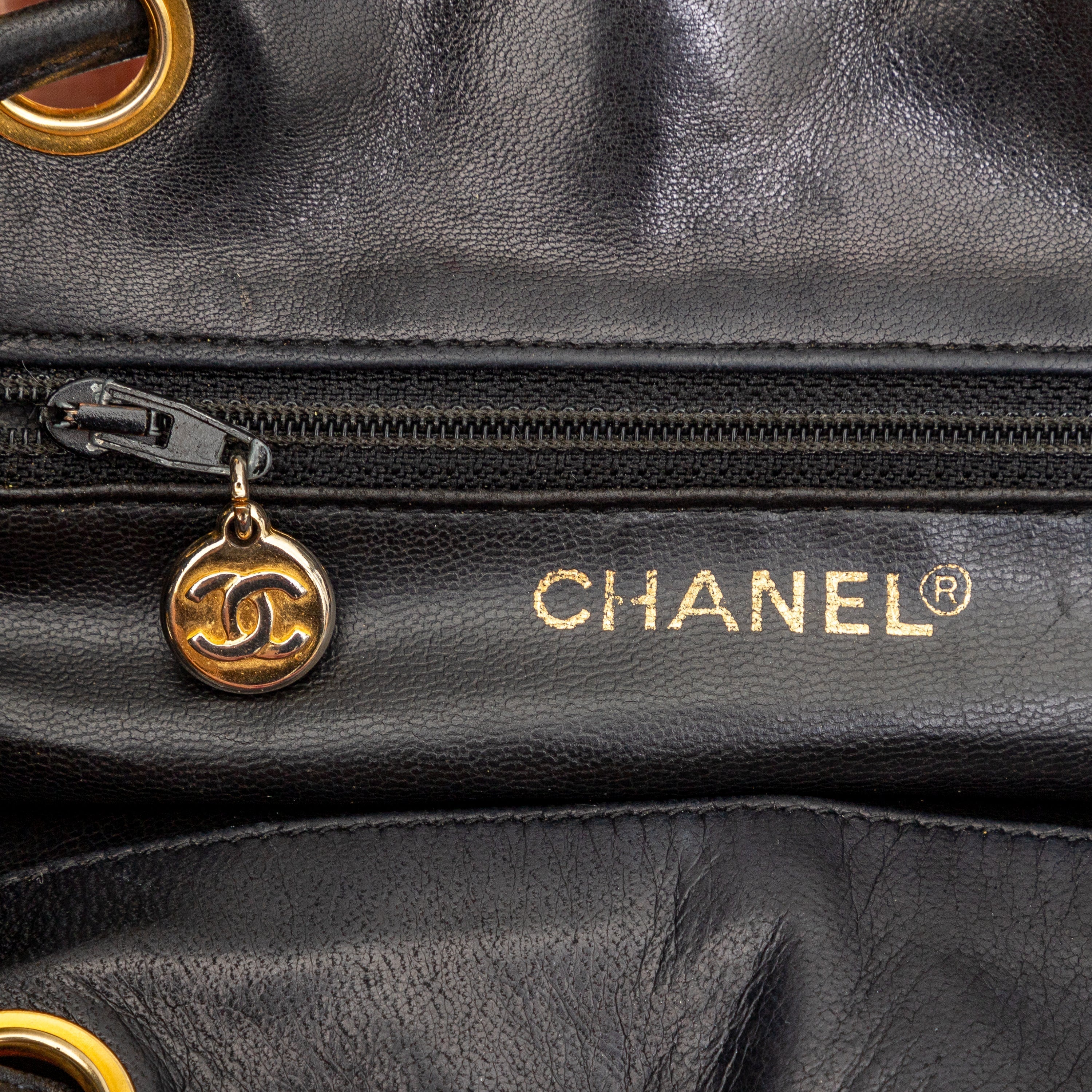 Top Quality Chanel Top Quality Chanel Vintage Quilted Lambskin Drawstring Backpack