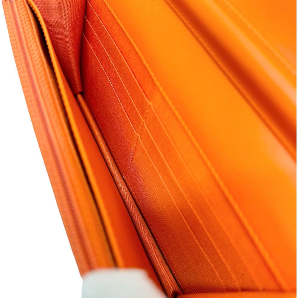 Top Quality Chanel Patent Leather Chain Wallet Orange