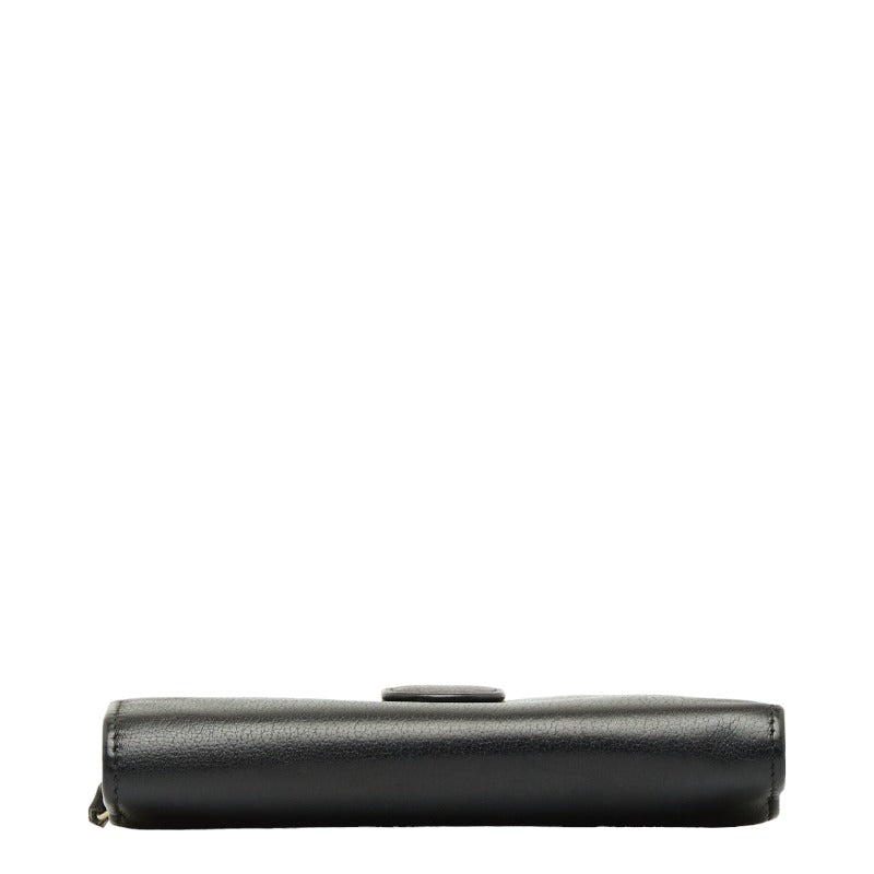 Top Quality Chanel CAMERIA COCOMARK Folding Wallet Black Leather CHANEL