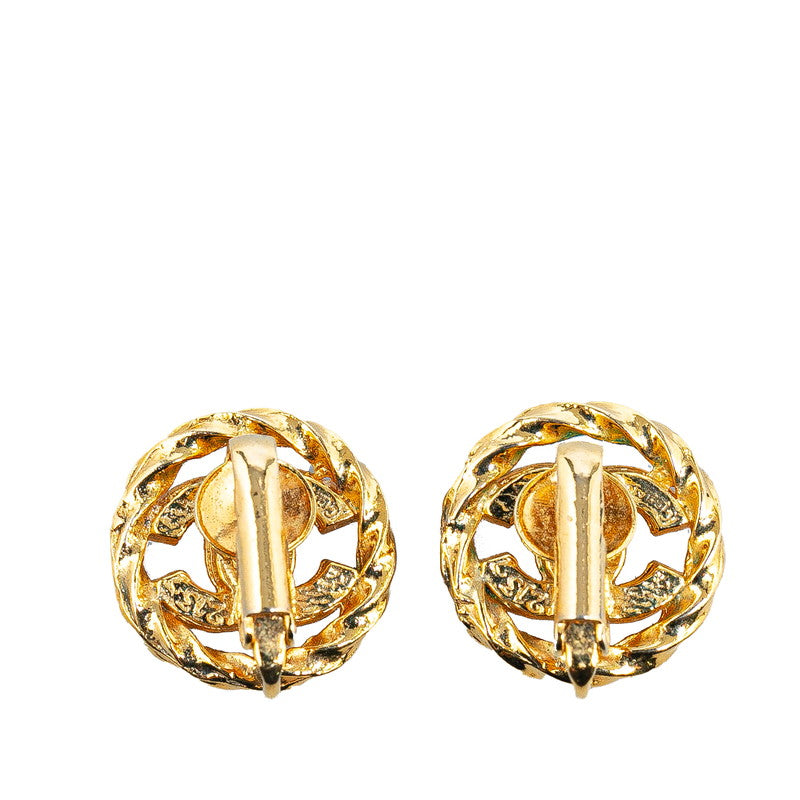 Top Quality Chanel Coco Mark Rhinestone Clip Earrings