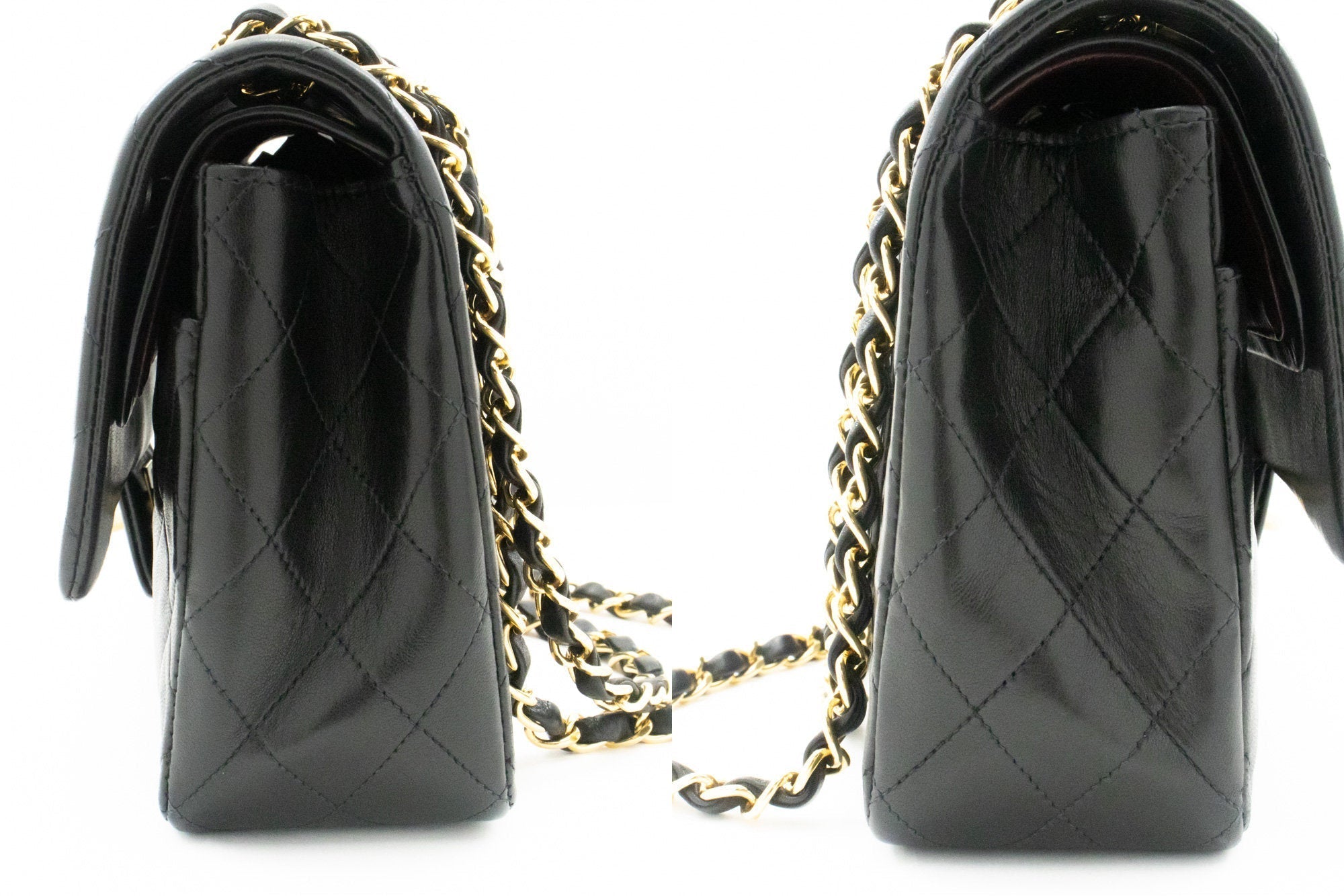 Top Quality Chanel Classic Double New 10 Chain Shoulder Bag Black Lambskin