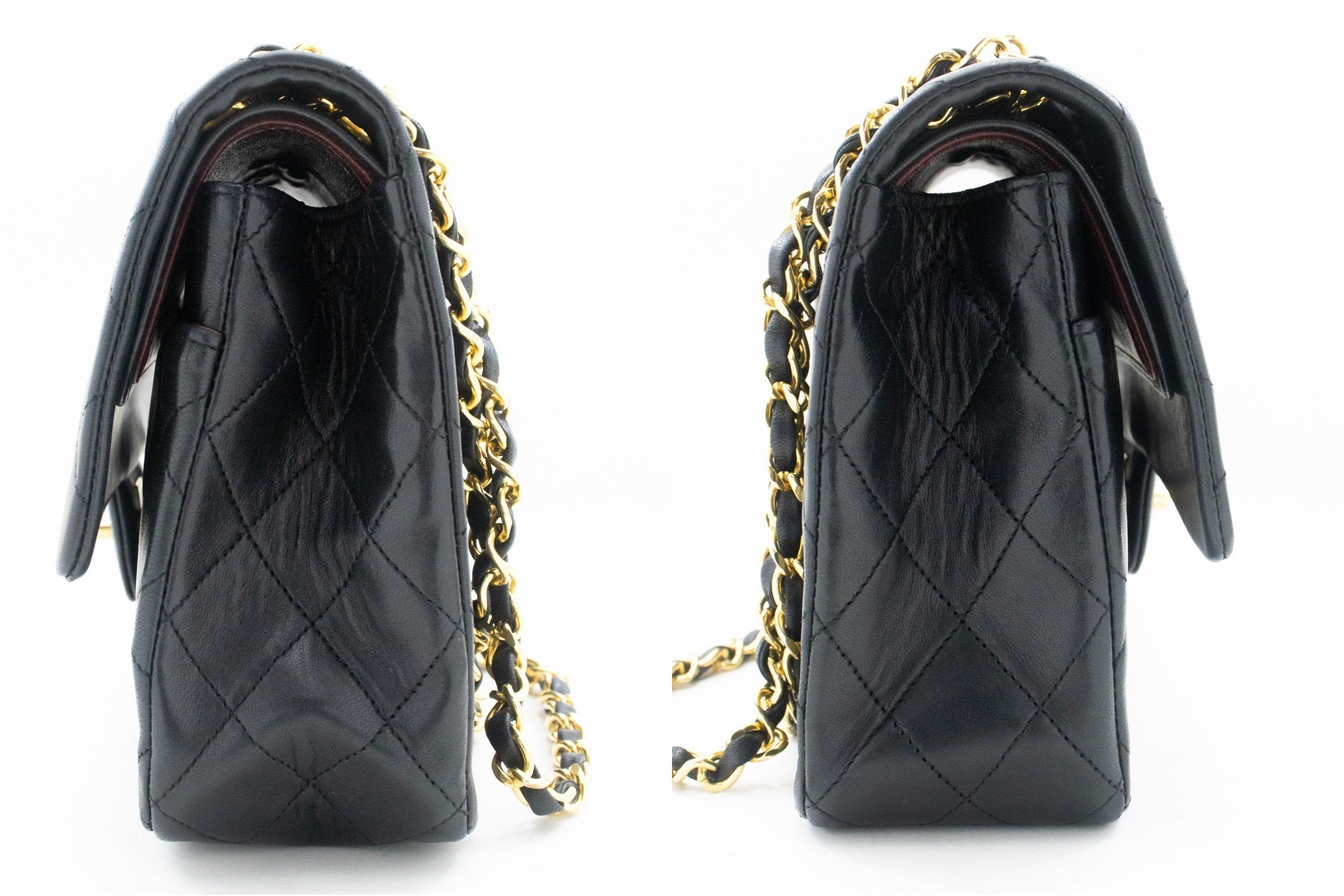 Top Quality Chanel Classic Double New 10 Chain Shoulder Bag Black Lambskin