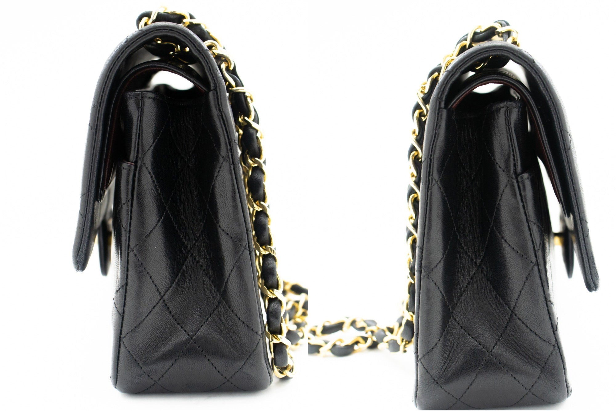 Top Quality Chanel Classic Double New 10 Chain Shoulder Bag Black Lambskin