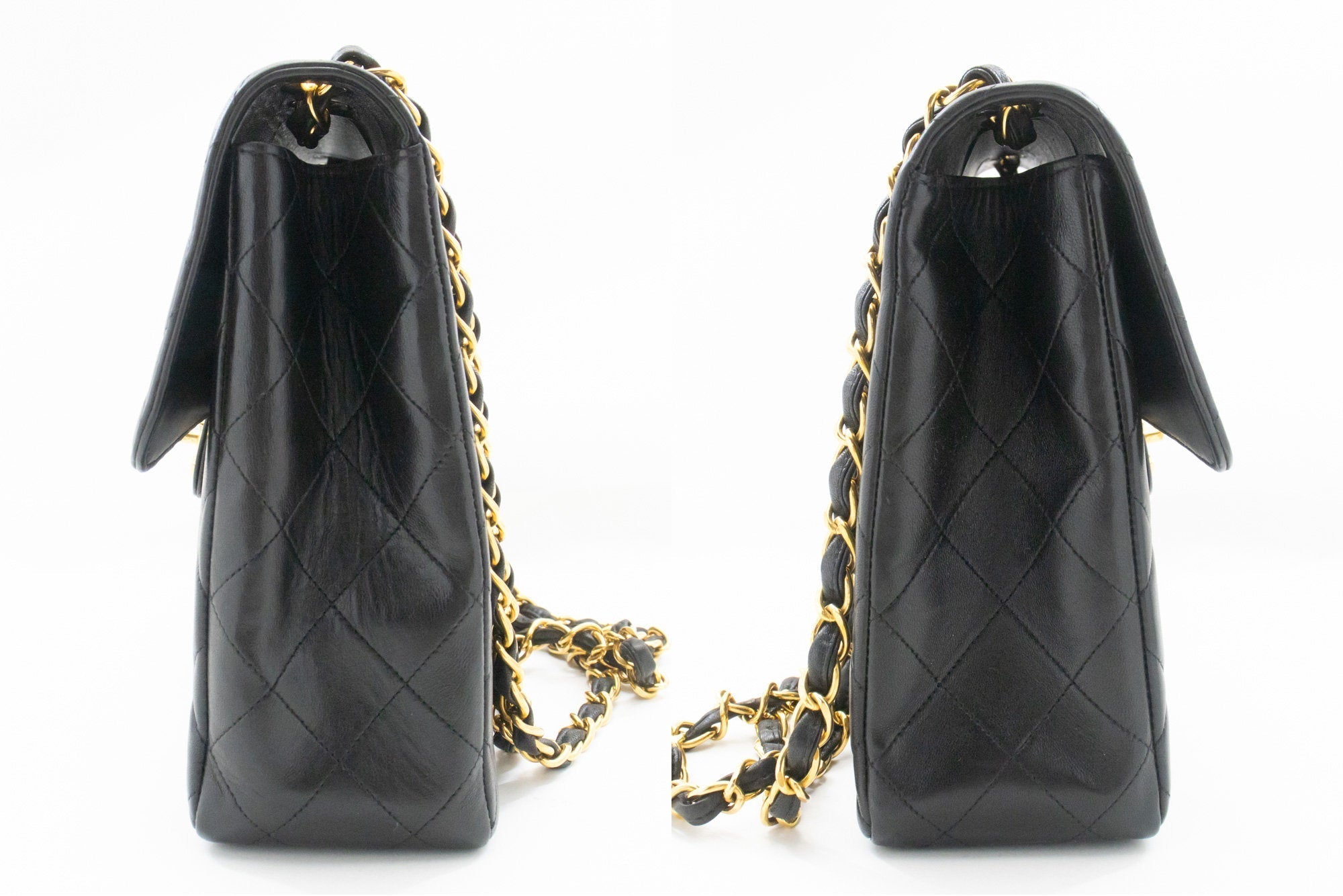 Top Quality Chanel Classic Large 11 Chain Shoulder Bag New Black Lambskin