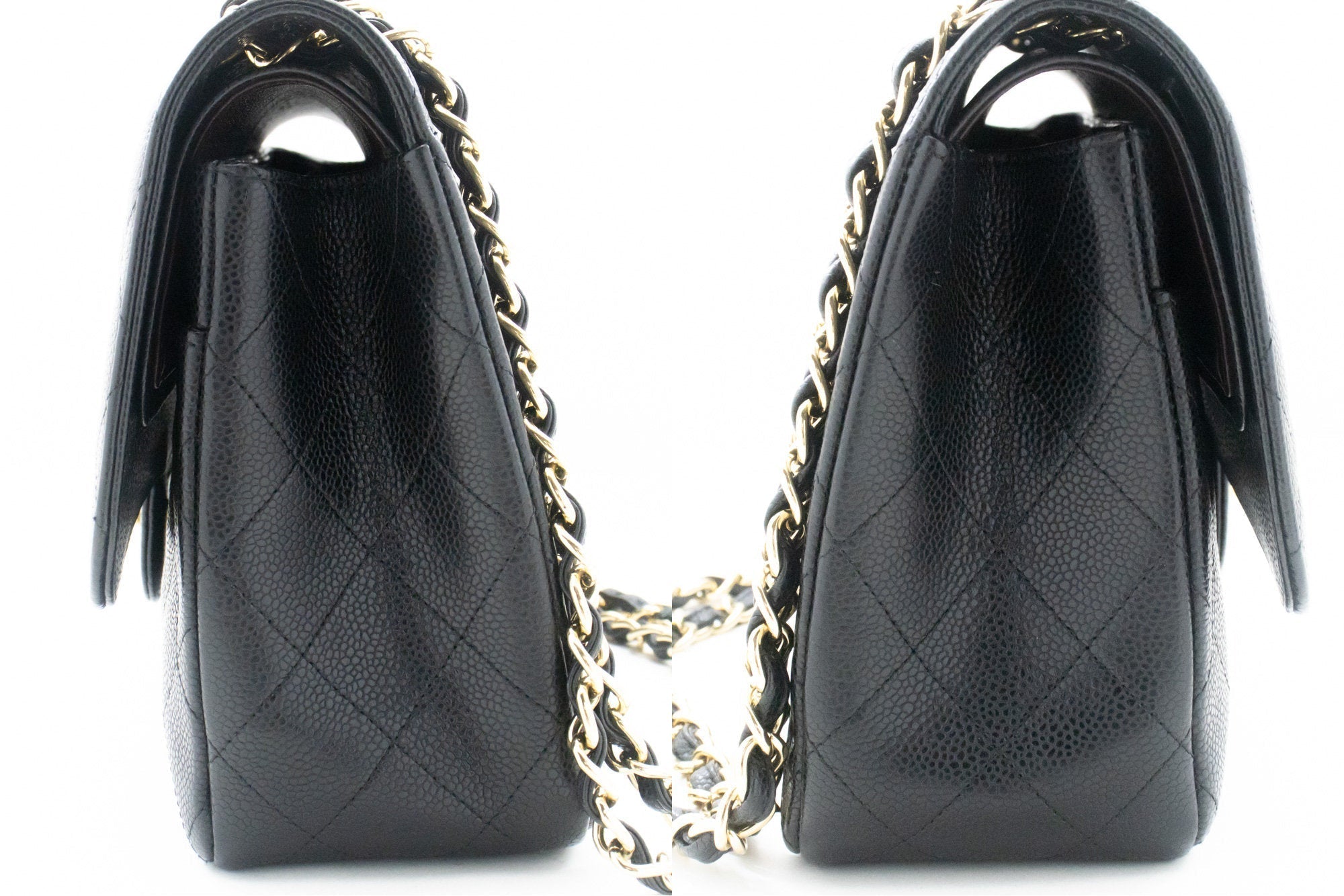 Top Quality Chanel Classic Large 11 Grained Calfskin Chain Shoulder Bag Black