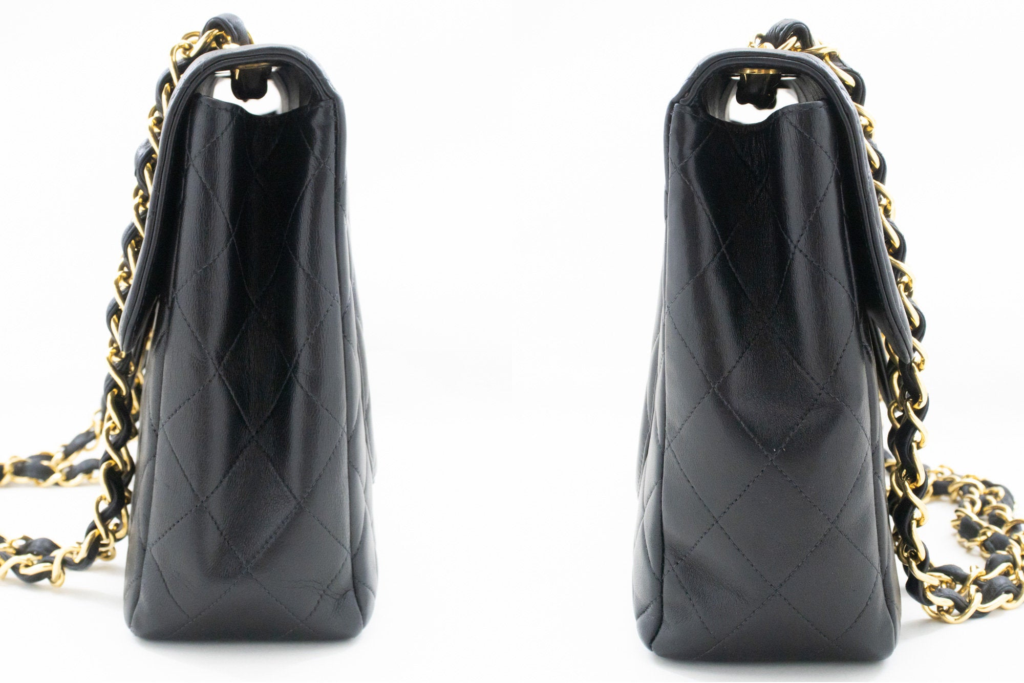 Top Quality Chanel Classic Large 11 Chain Shoulder Bag New Black Lambskin