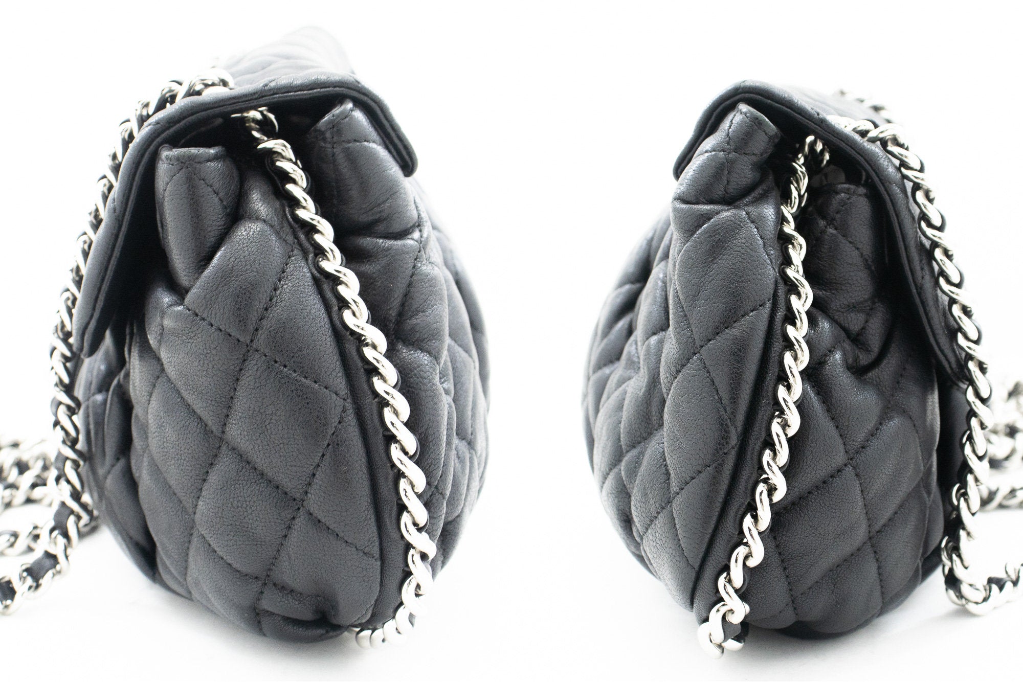 Top Quality Chanel Chain Around Shoulder Bag Crossbody Black Calfskin Leather