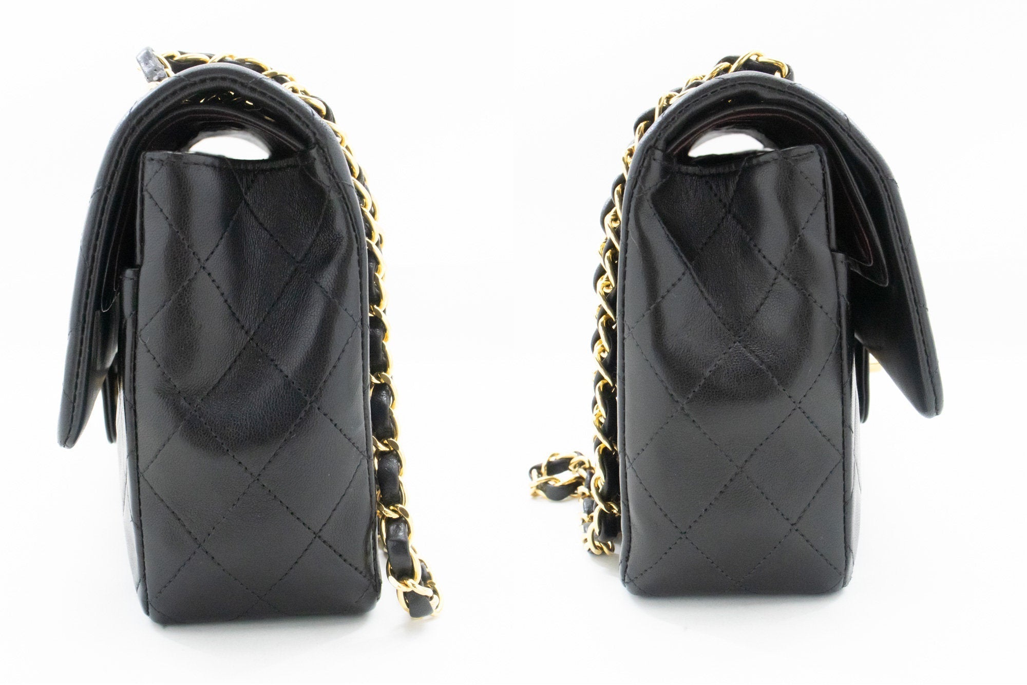 Top Quality Chanel Classic Double New 10 Chain Shoulder Bag Black Lambskin