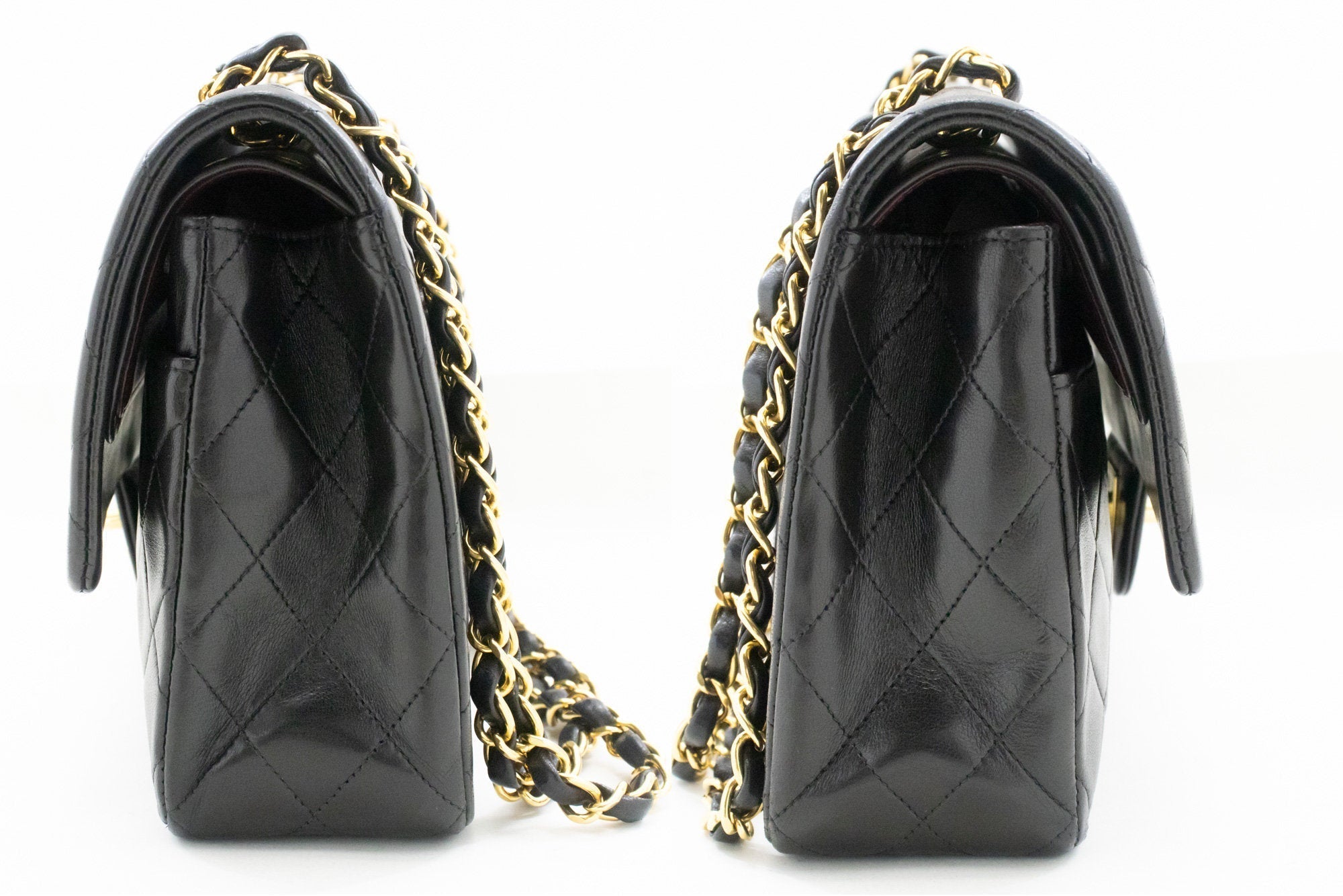 Top Quality Chanel Classic Double New 10 Chain Shoulder Bag Black Lambskin