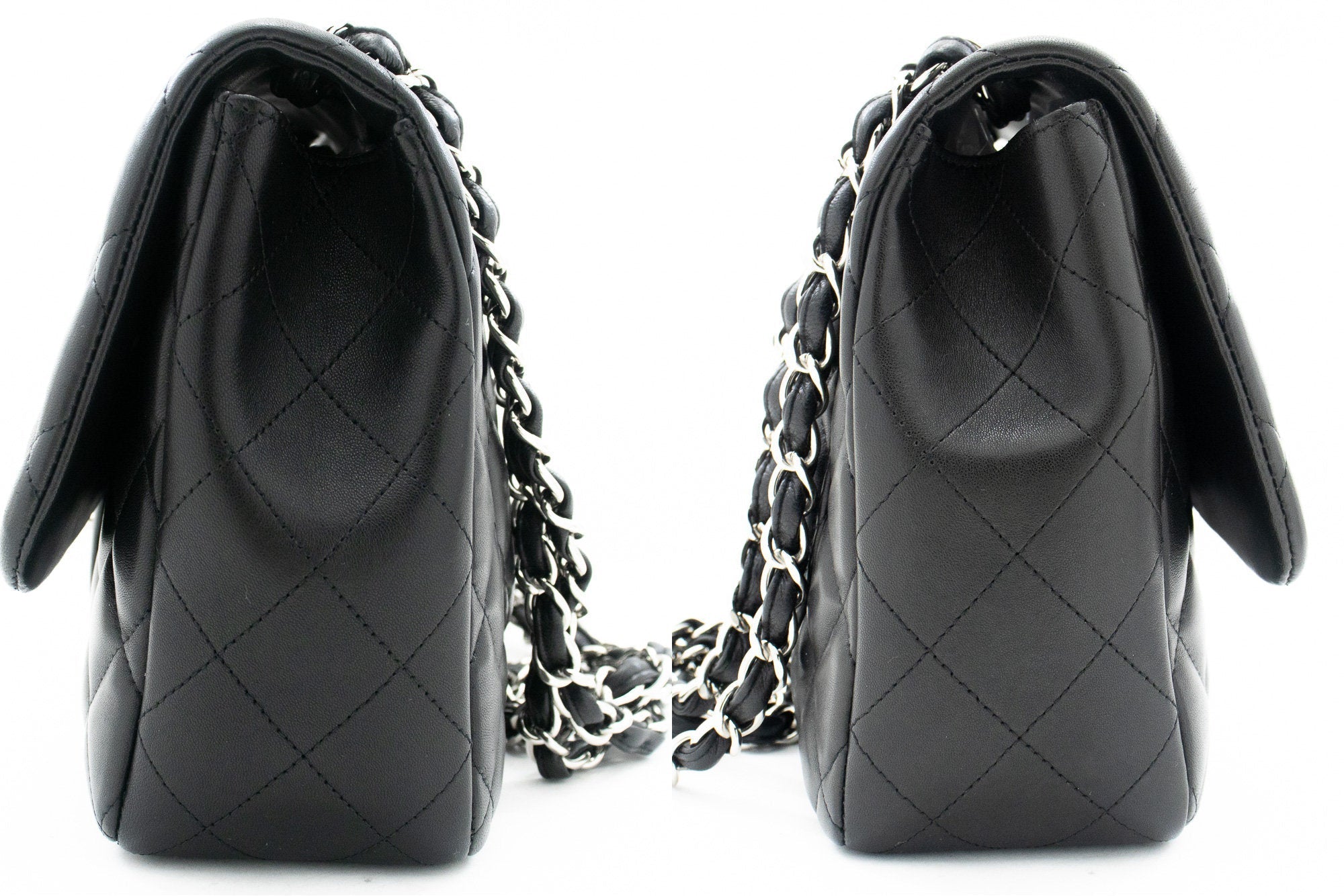 Top Quality Chanel Classic Large 11 Chain Shoulder Bag New Black Lambskin