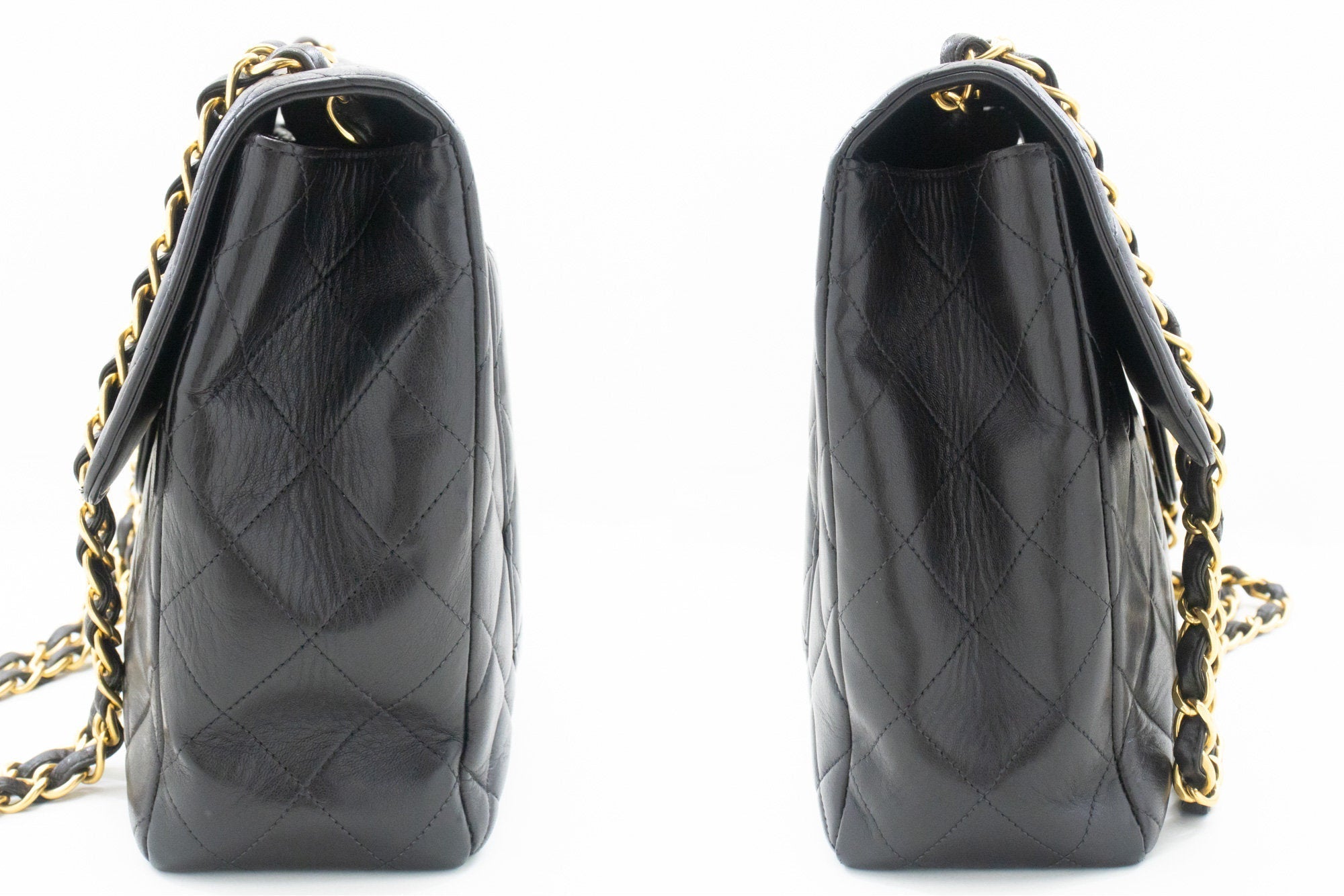 Top Quality Chanel Classic Large 11 Chain Shoulder Bag New Black Lambskin
