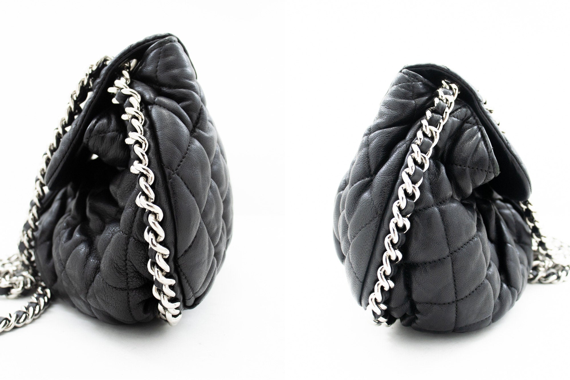 Top Quality Chanel Chain Around Shoulder Bag Crossbody Black Calfskin Leather