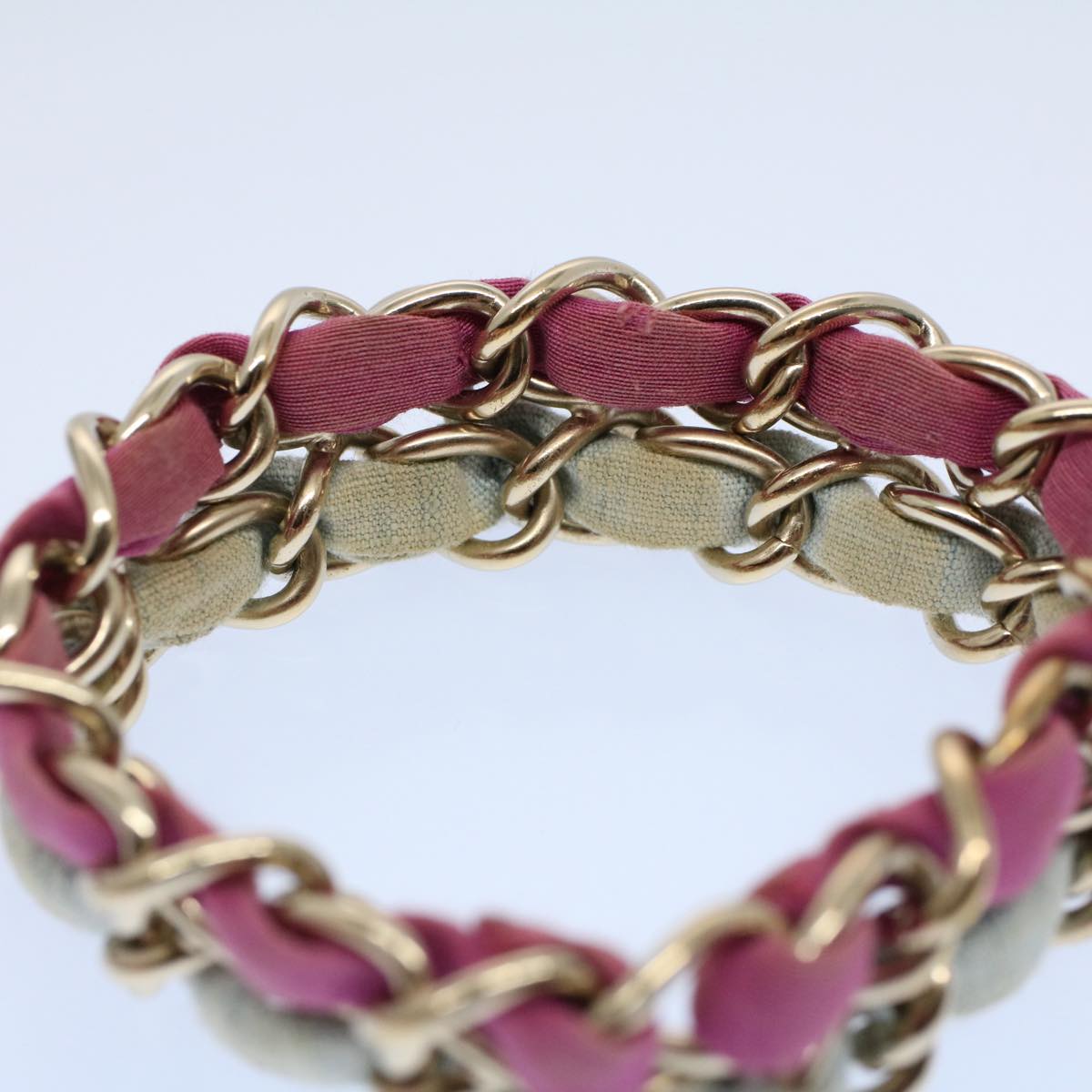 Top Quality Chanel COCO Mark Chain Bracelet metal Blue Purple Silver CC Auth am5014