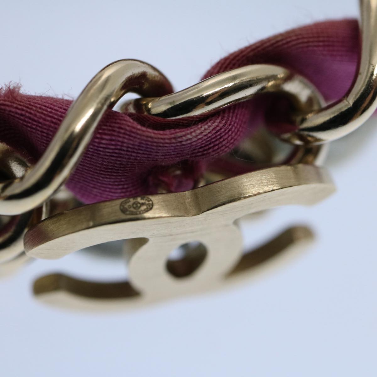 Top Quality Chanel COCO Mark Chain Bracelet metal Blue Purple Silver CC Auth am5014