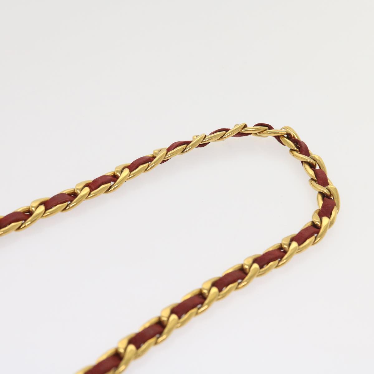 Top Quality Chanel COCO Mark Chain Belt Red CC Auth ar10386B