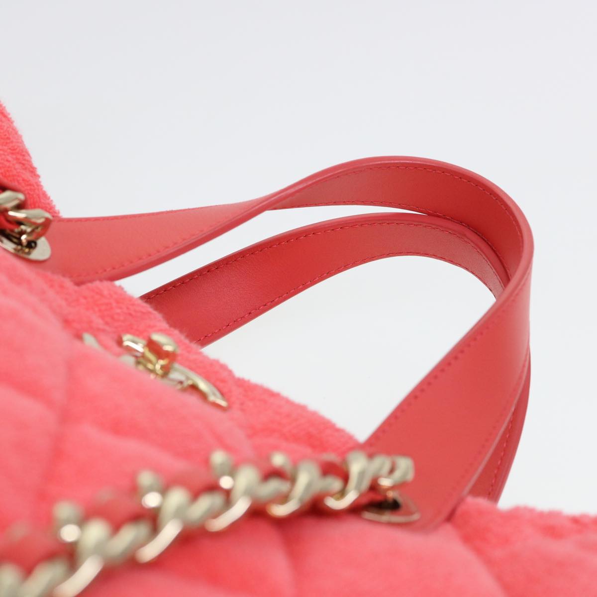 Top Quality Chanel Chain Hand Bag Pile 2way Pink CC Auth ar9158A