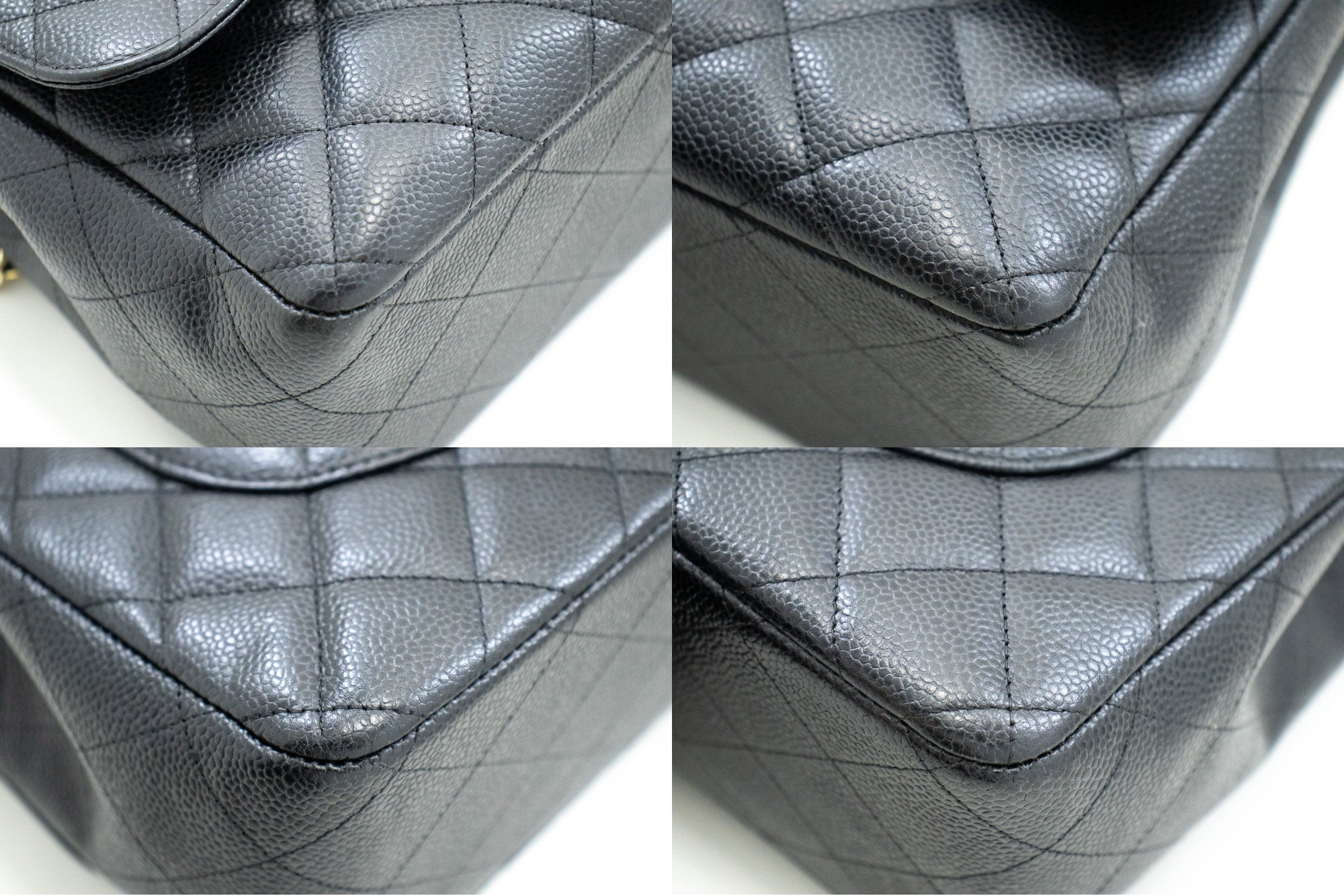 Top Quality Chanel Classic Large 11 Chain Shoulder Bag W New Black Caviar