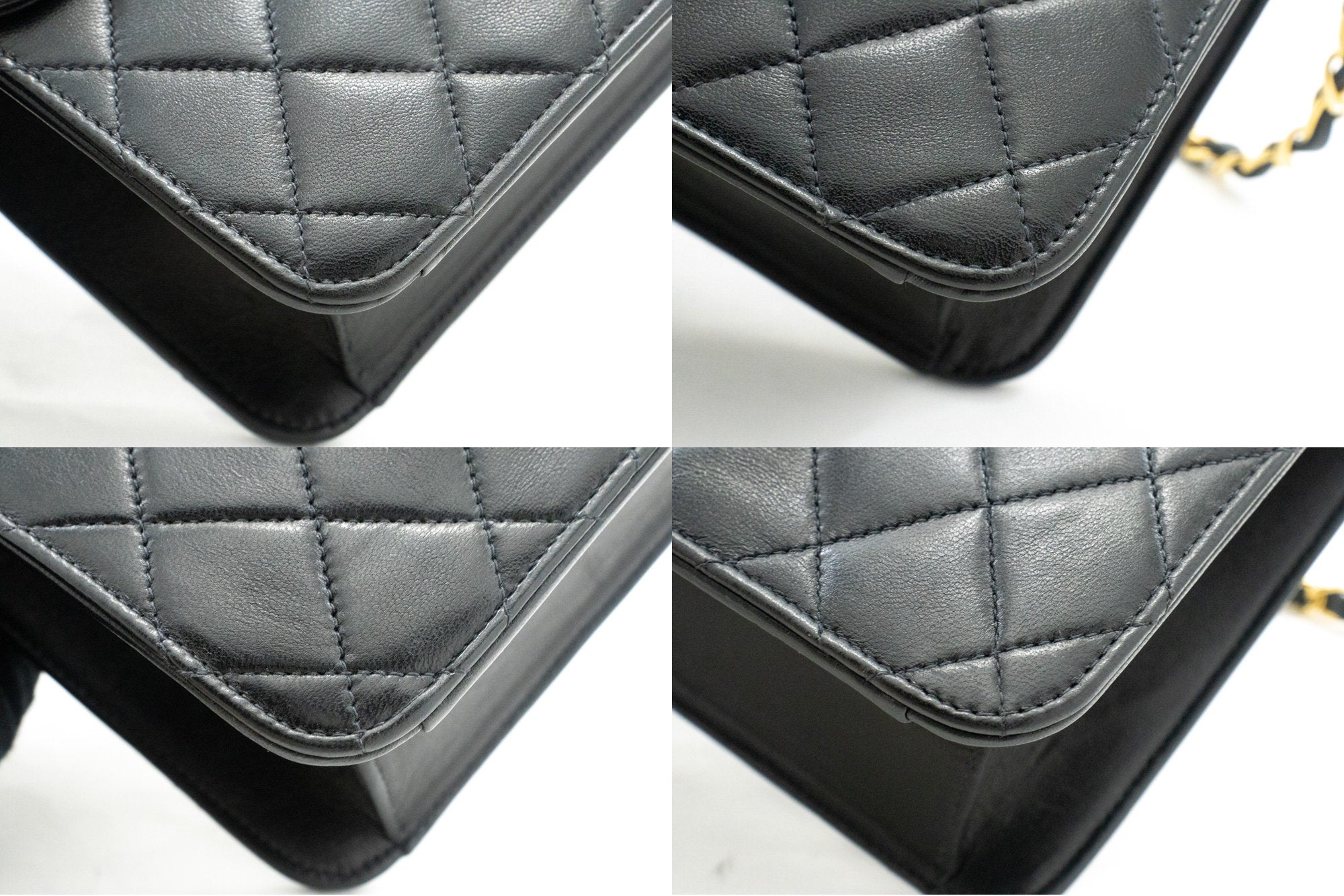 Top Quality Chanel Chain Shoulder Bag Clutch Black Quilted New Lambskin Purse