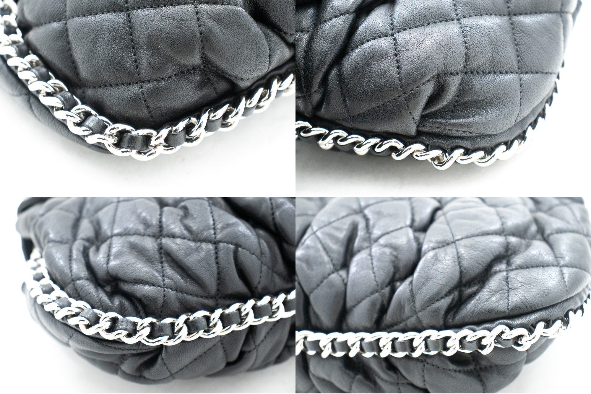 Top Quality Chanel Chain Around Shoulder Bag Crossbody Black Calfskin Leather