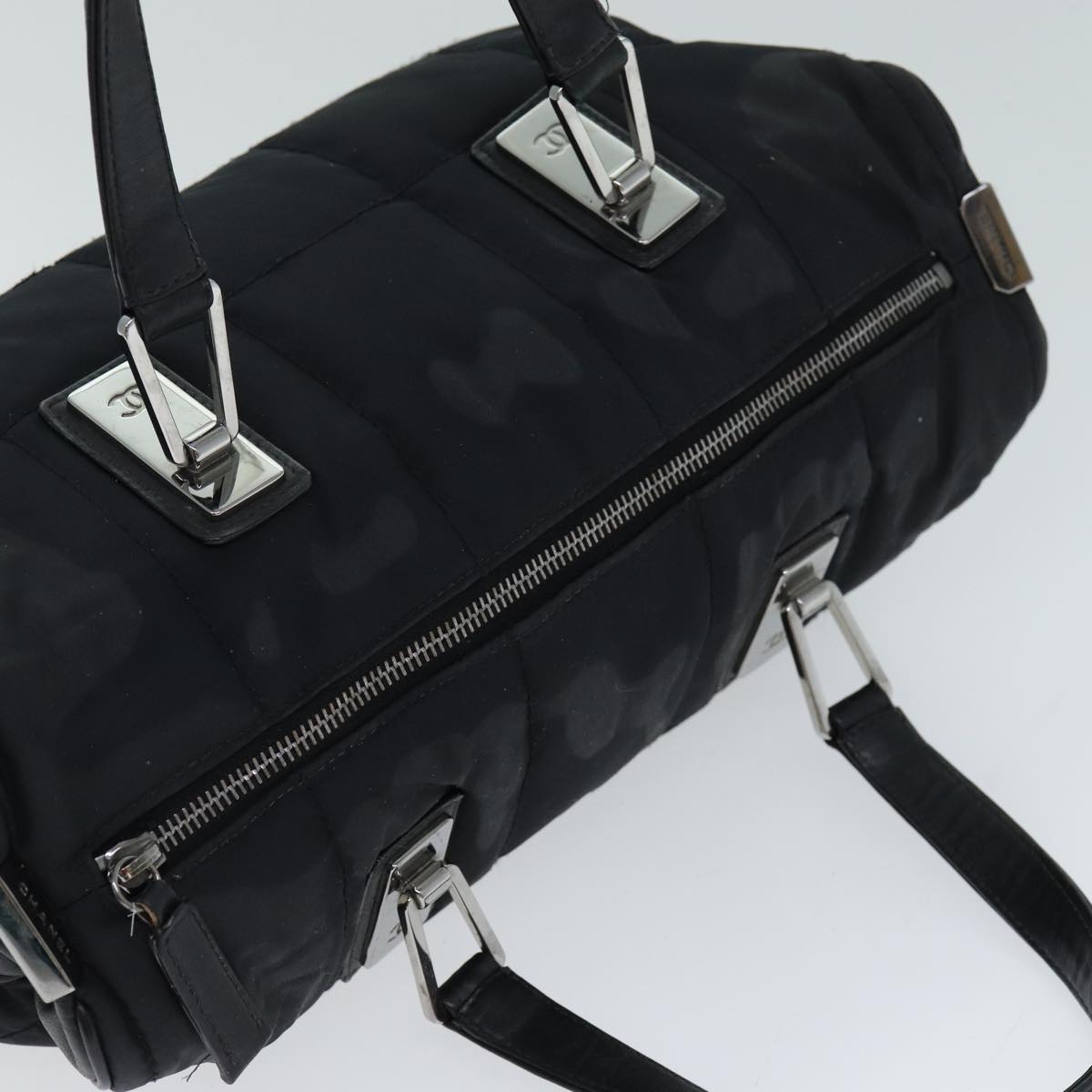 Top Quality Chanel Choco Bar Hand Bag Nylon Black CC Auth bs15707