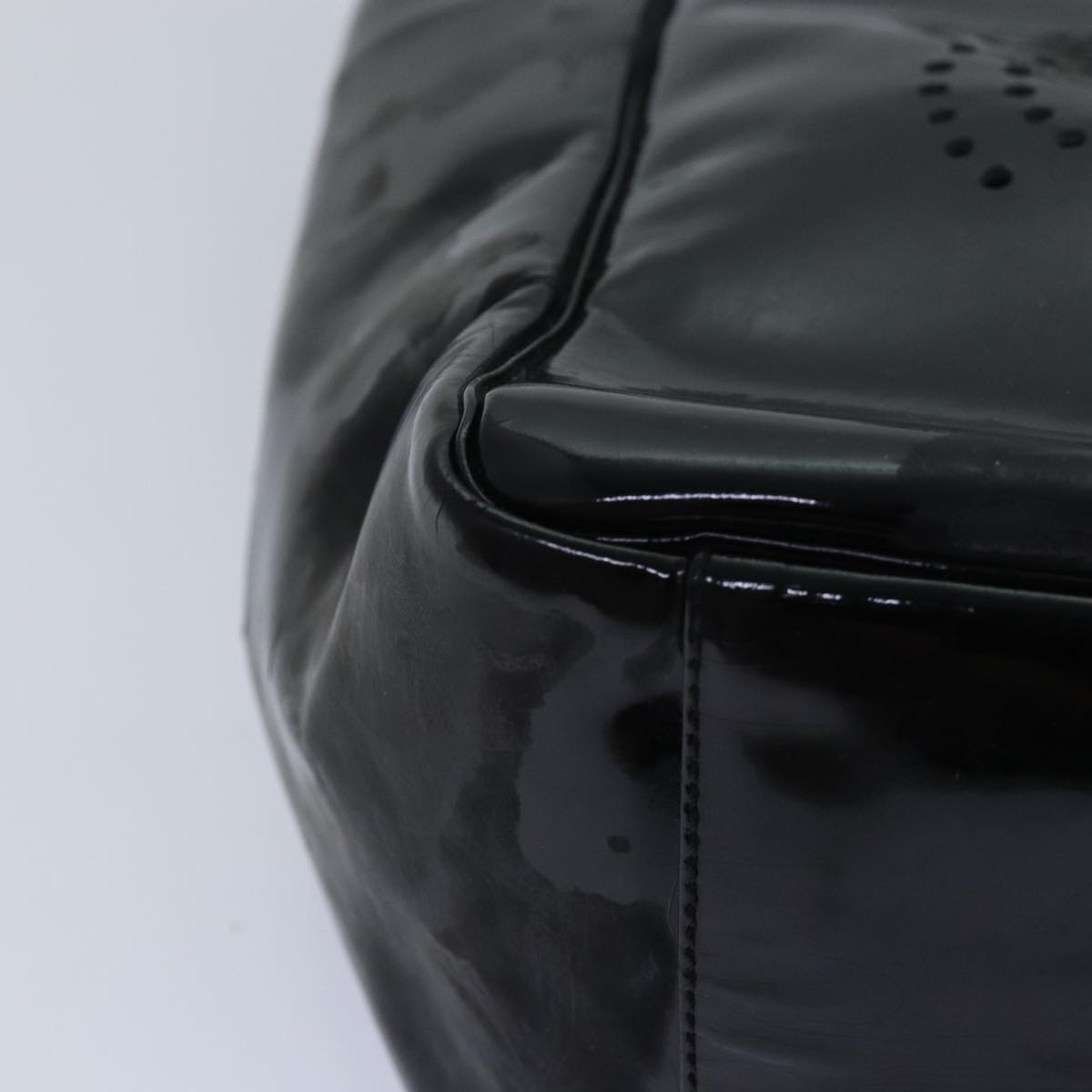 Top Quality Chanel Chain Triple Coco Tote Bag Enamel Black CC Auth bs15708