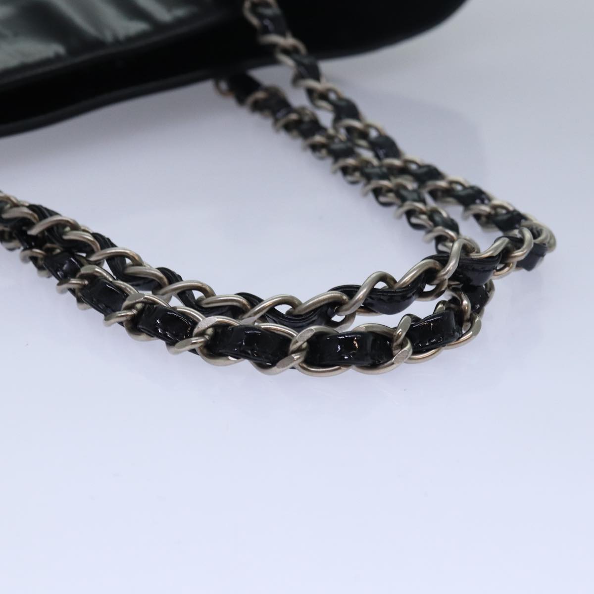 Top Quality Chanel Chain Triple Coco Tote Bag Enamel Black CC Auth bs15708