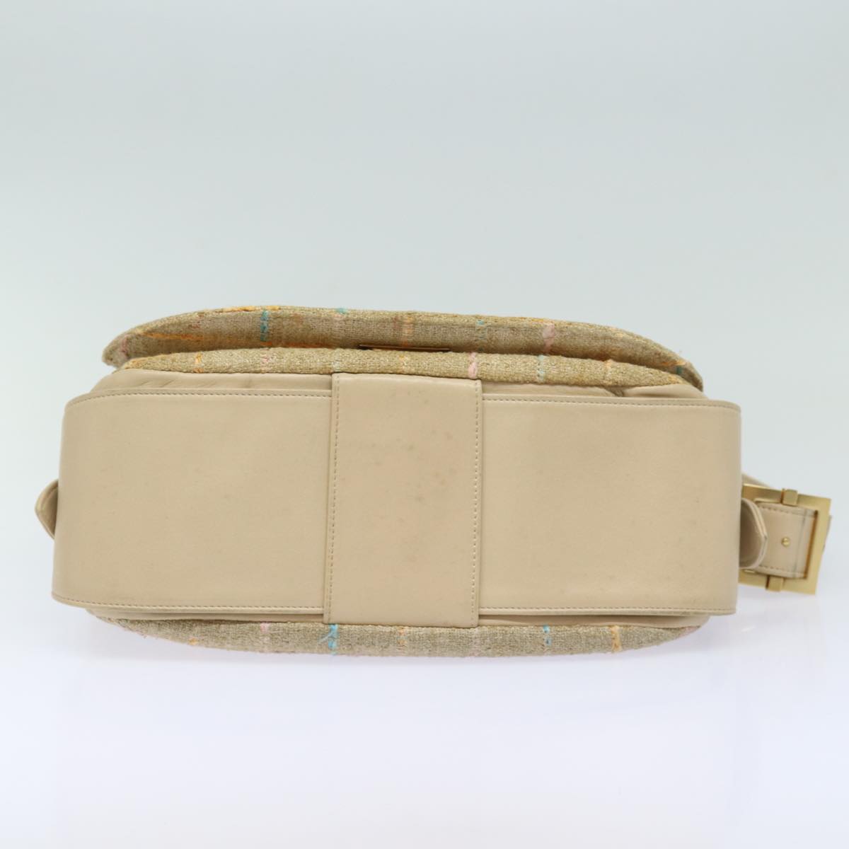 Top Quality Chanel Choco Bar Turn Lock Shoulder Bag Wool Multicolor CC Auth bs15780