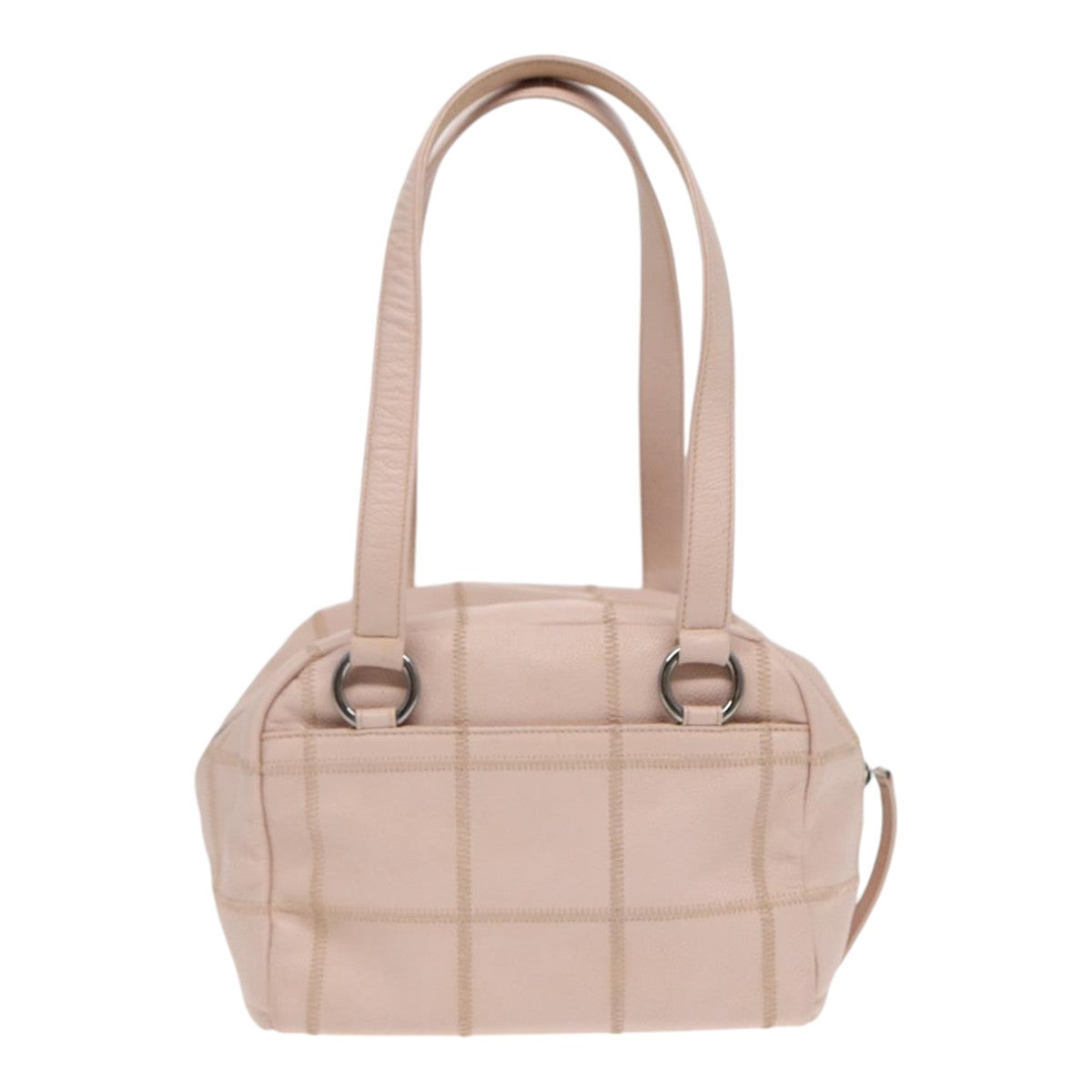 Top Quality Chanel Choco Bar Shoulder Bag Caviar Skin Pink Silver CC Auth bs16980