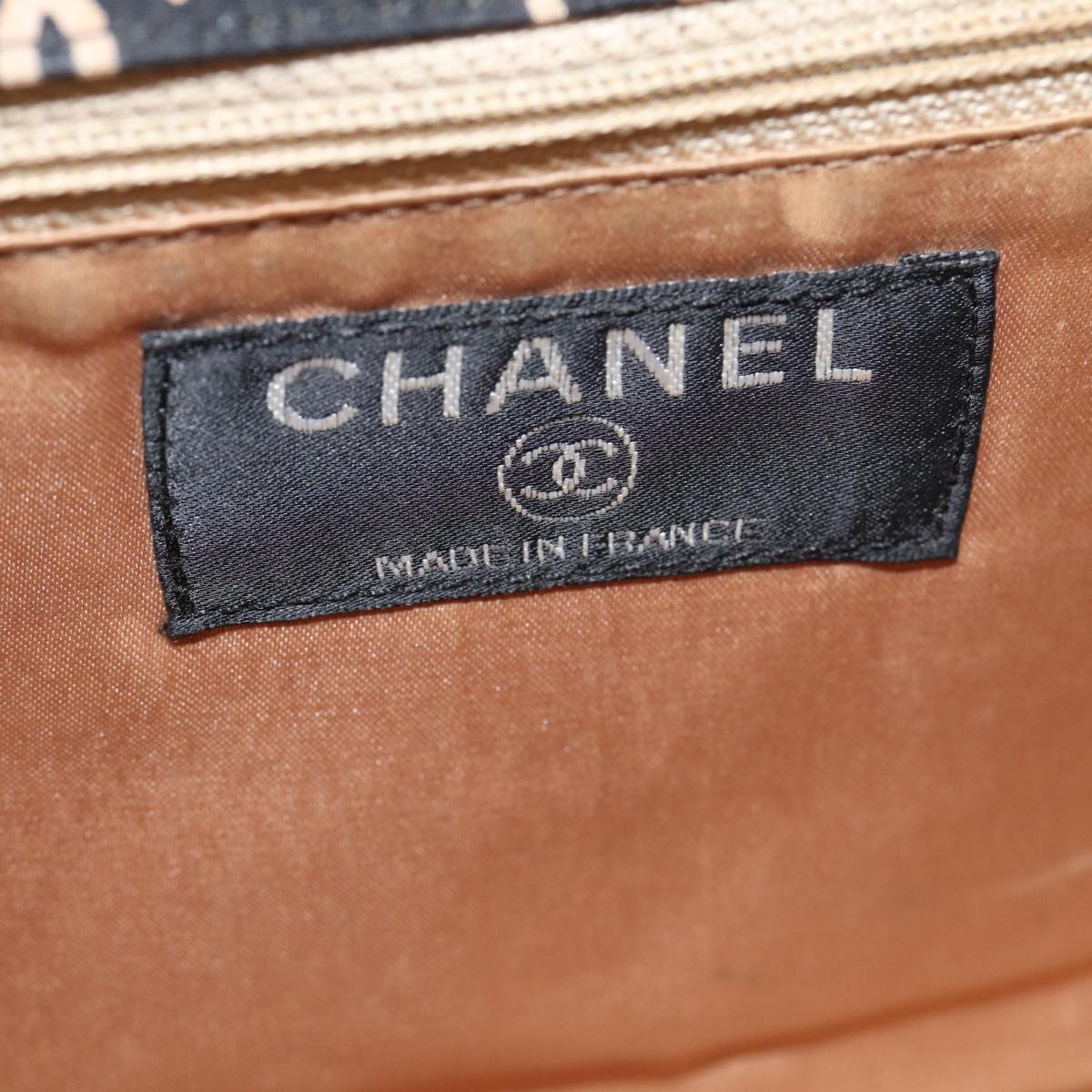 Top Quality Chanel Clover Turn Lock Chain Shoulder Bag Canvas Black Silver CC Auth bs16983