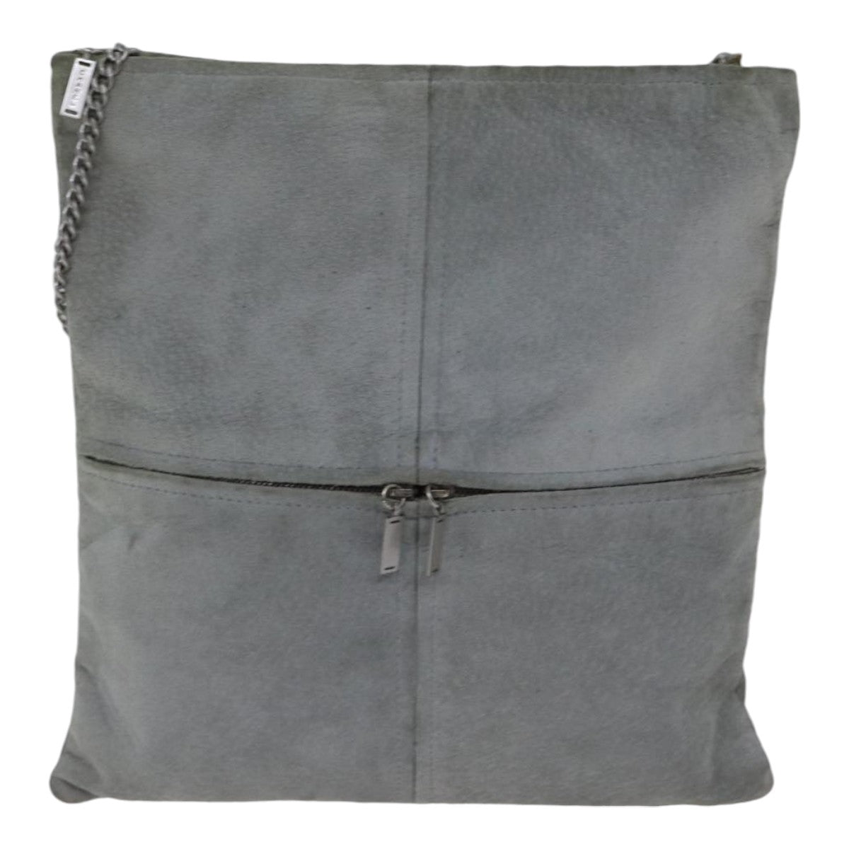 Top Quality Chanel Chain Shoulder Bag Suede Gray Silver CC Auth bs17158