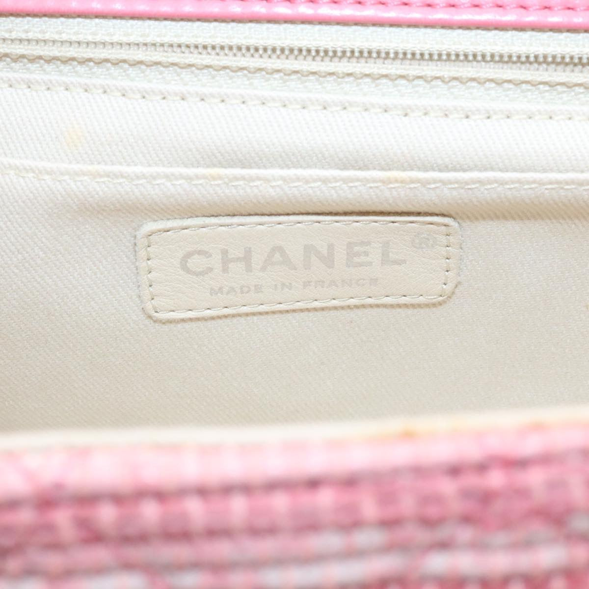 Top Quality Chanel Chain New Shoulder Bag Turn Lock Canvas Pink CC Auth bs334A