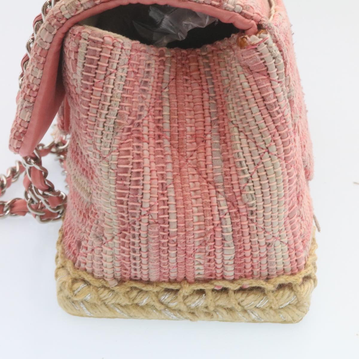 Top Quality Chanel Chain New Shoulder Bag Turn Lock Canvas Pink CC Auth bs334A