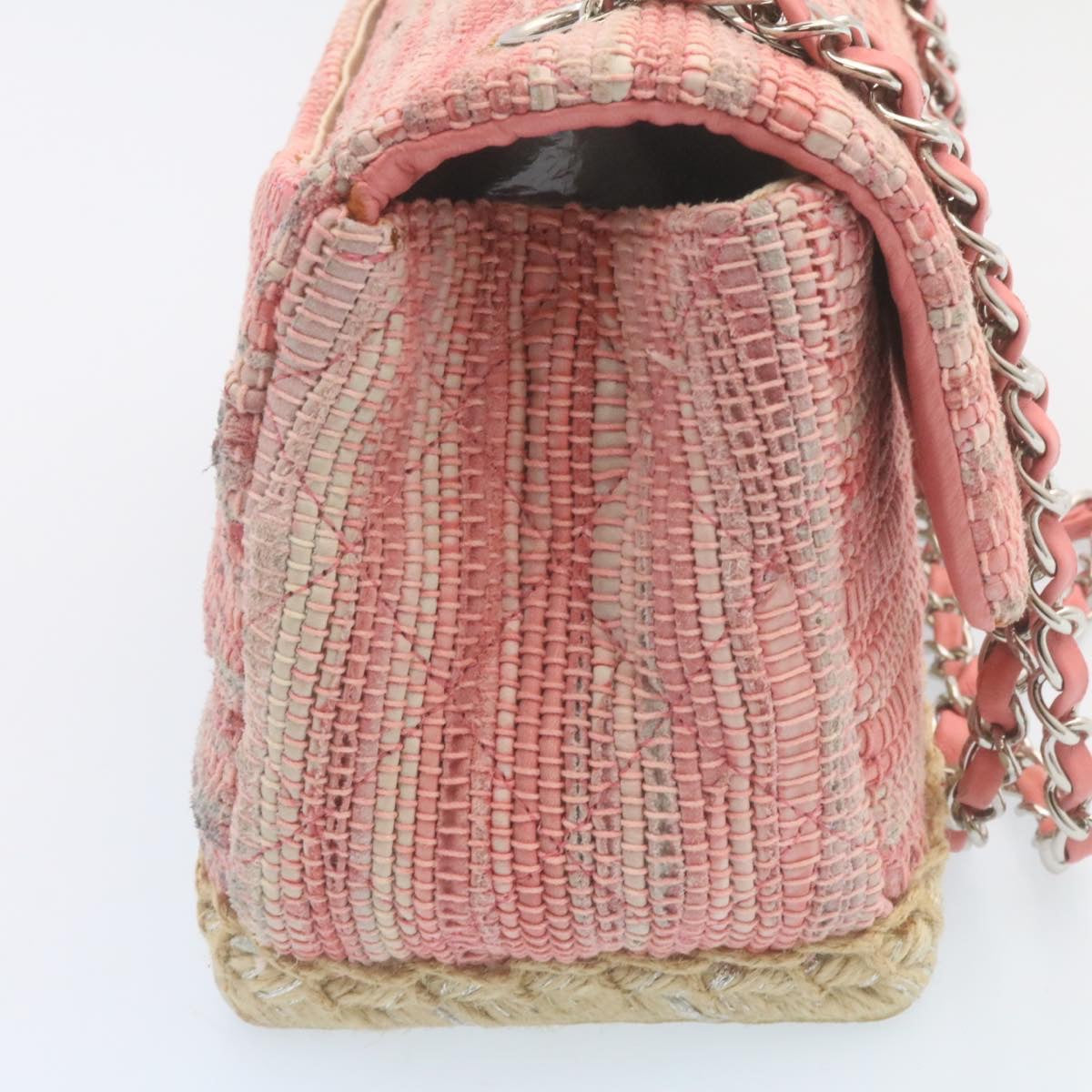 Top Quality Chanel Chain New Shoulder Bag Turn Lock Canvas Pink CC Auth bs334A