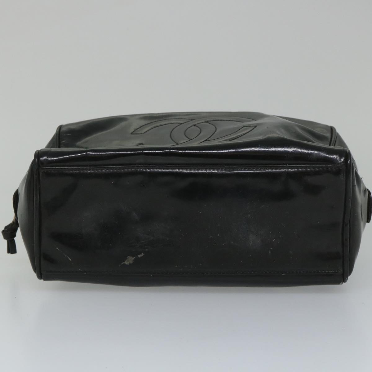 Top Quality Chanel Clutch Bag Patent leather Black CC Auth bs9031