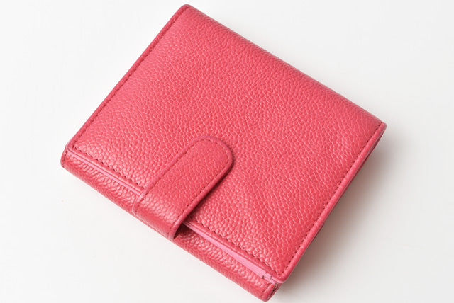 Top Quality Chanel Caviar Skin Bifold Wallet Rose/Purple