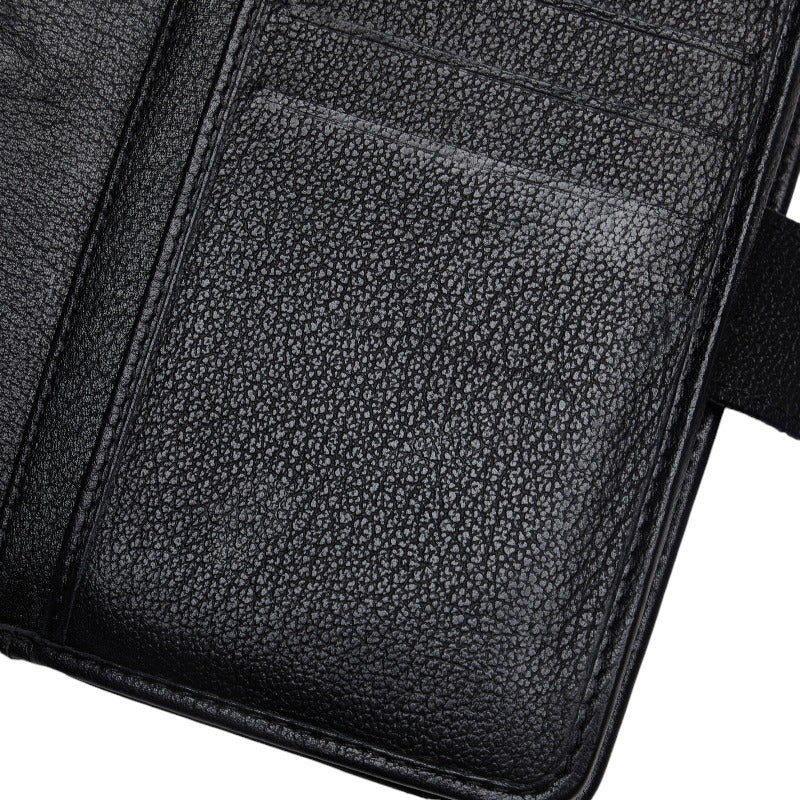 Top Quality Chanel CAMERIA COCOMARK Folding Wallet Black Leather CHANEL