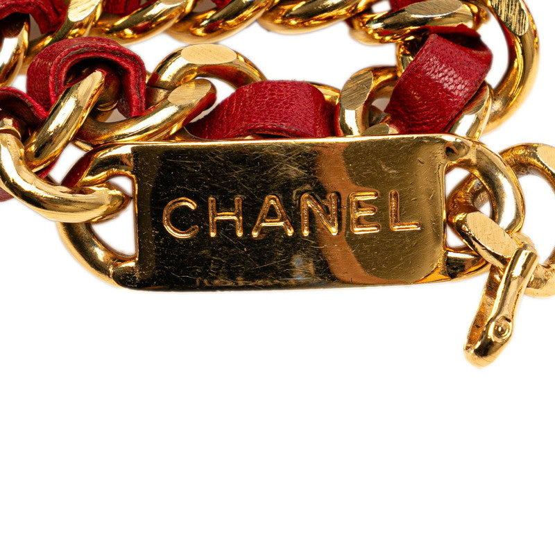 Top Quality Chanel Coco Mark Medal Chain Belt Gold Red