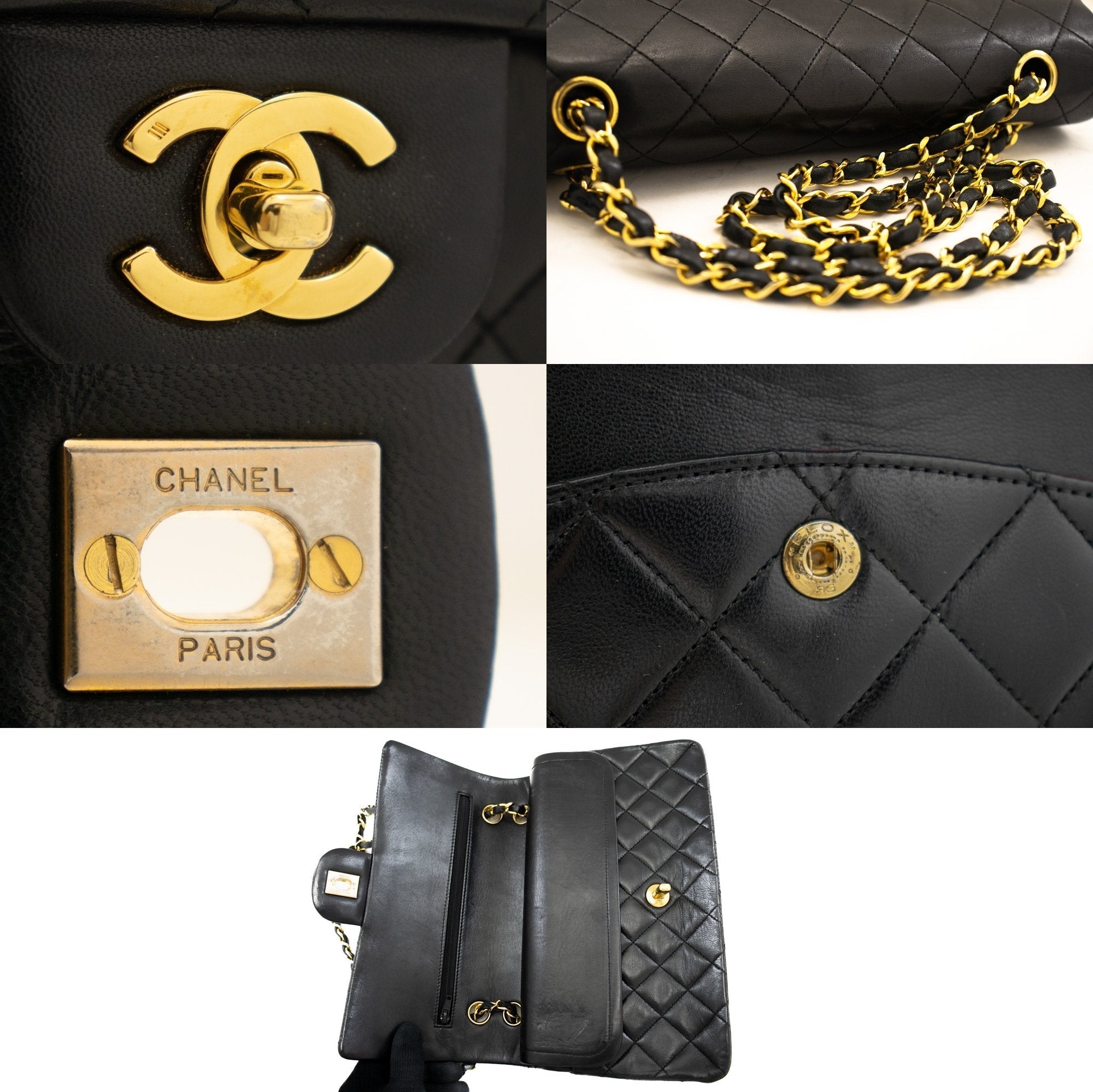 Top Quality Chanel Classic Double New 10 Chain Shoulder Bag Black Lambskin