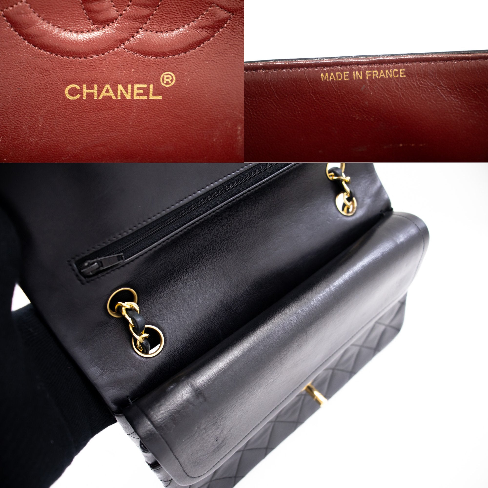 Top Quality Chanel Classic Double New 10 Chain Shoulder Bag Black Lambskin